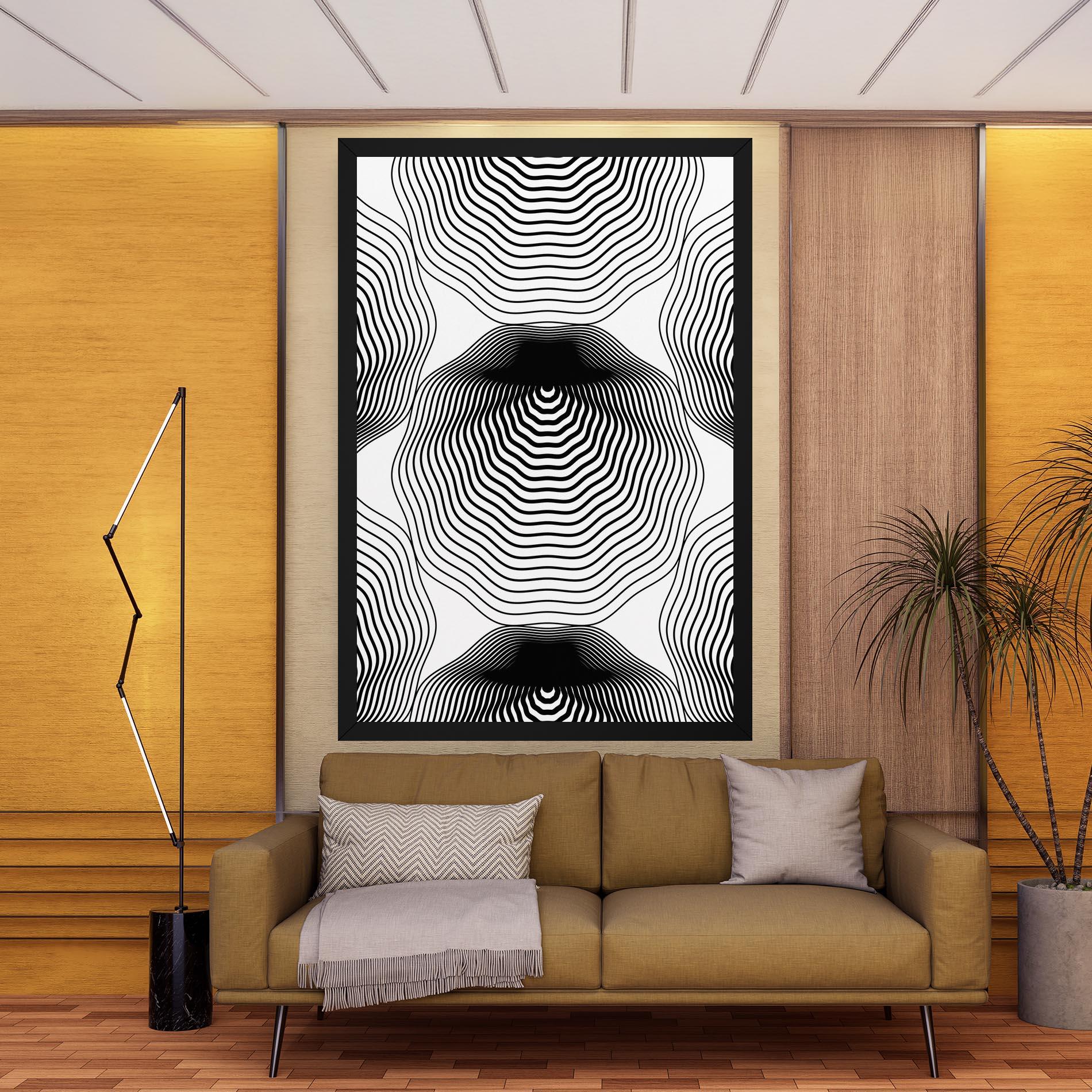 Картина на платно Black Line Art mockup 9