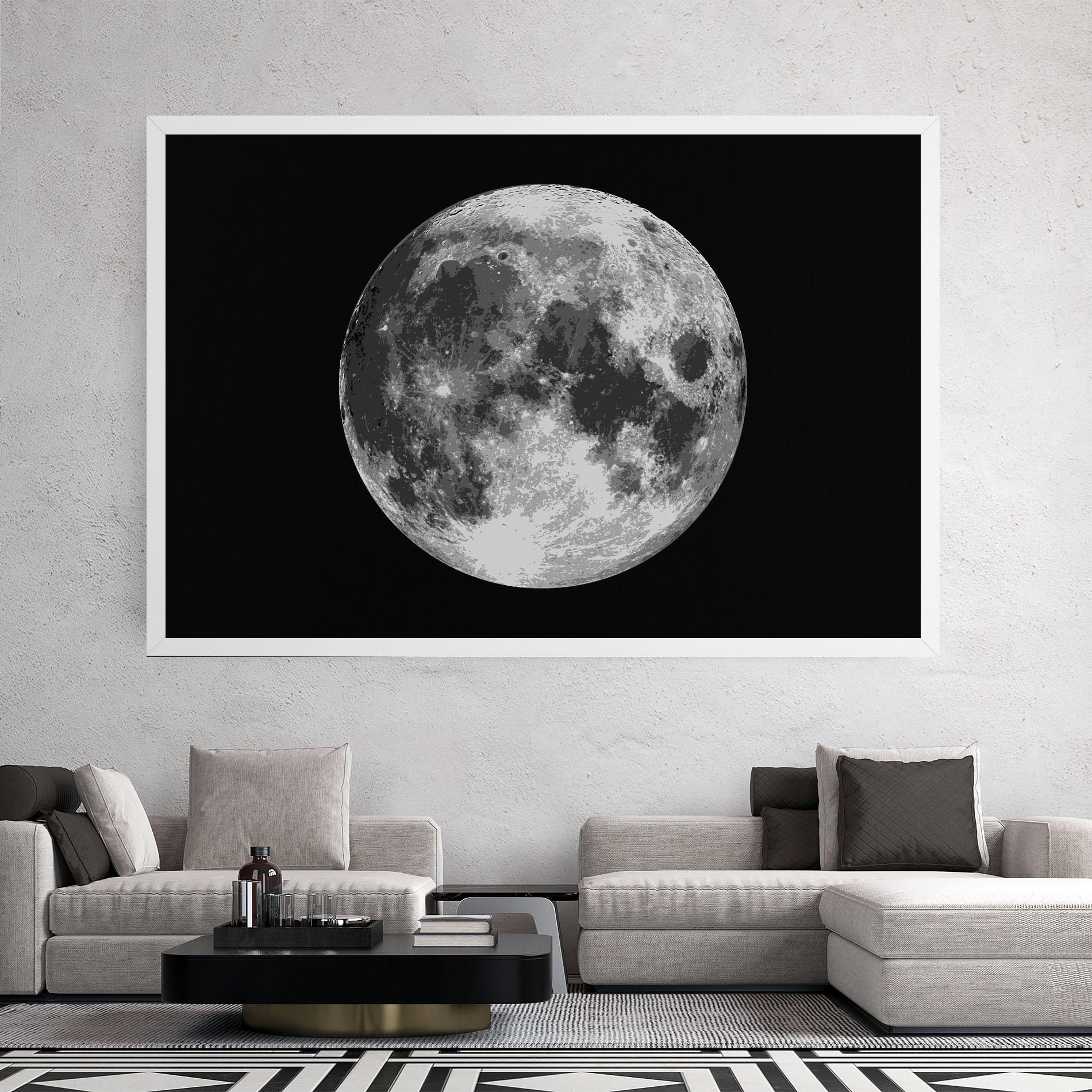 Картина на платно Grey Shiny Moon mockup 2