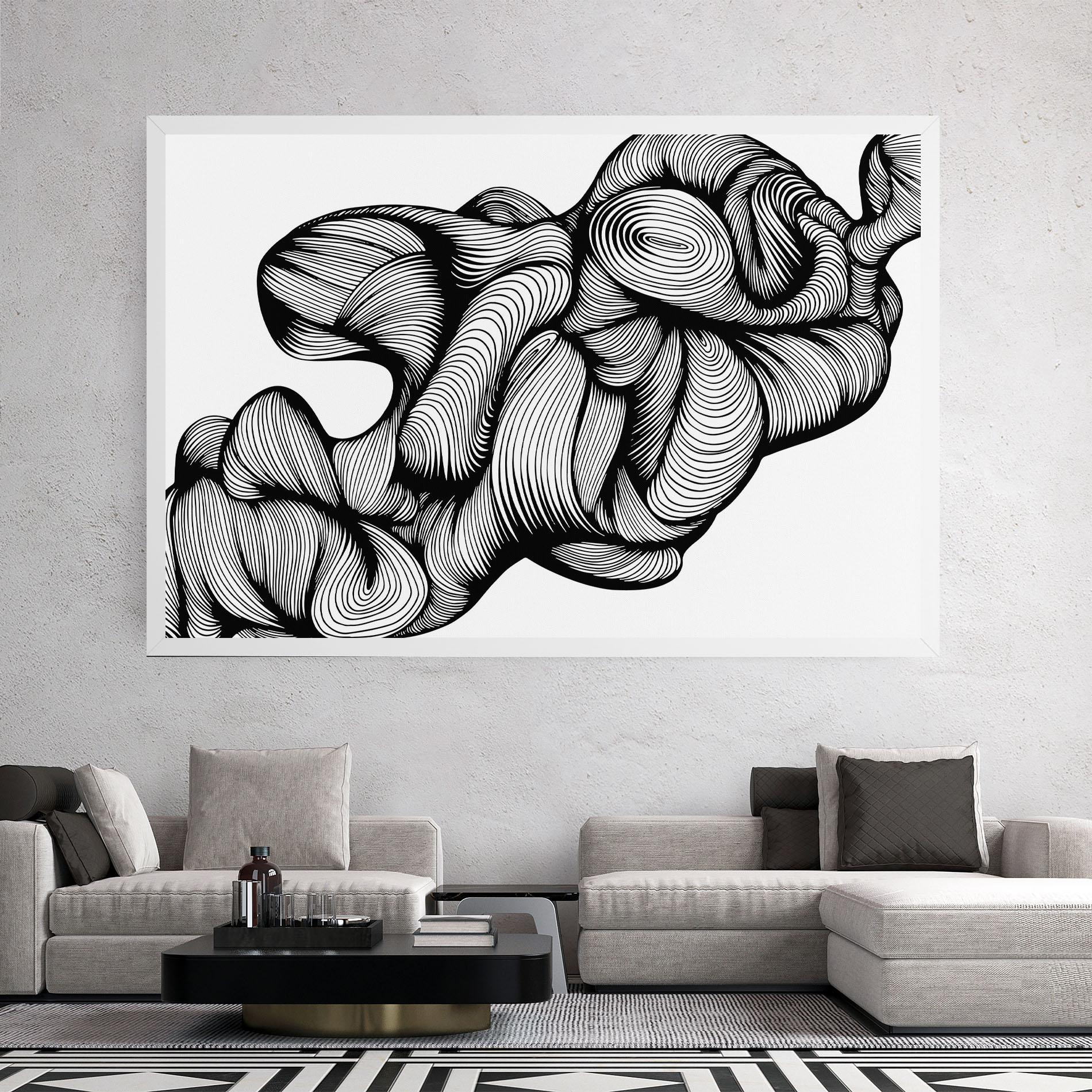 Картина на платно Monochrome Doodle mockup 2