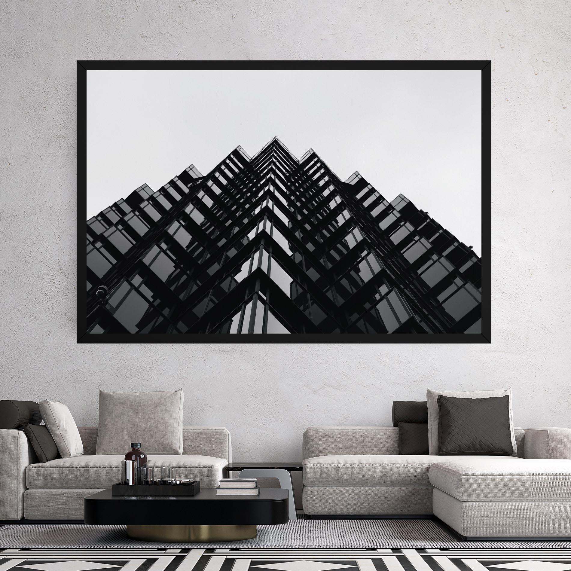 Картина на платно Black Building mockup 2