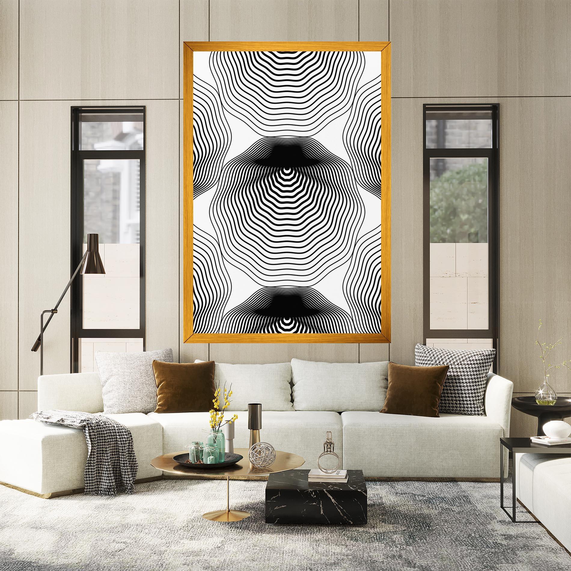 Картина на платно Black Line Art mockup 2