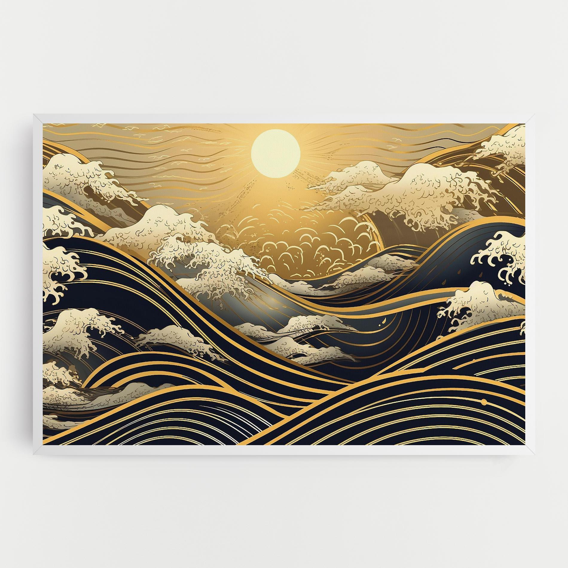 Картина на платно Gold Waves Landscape mockup 0