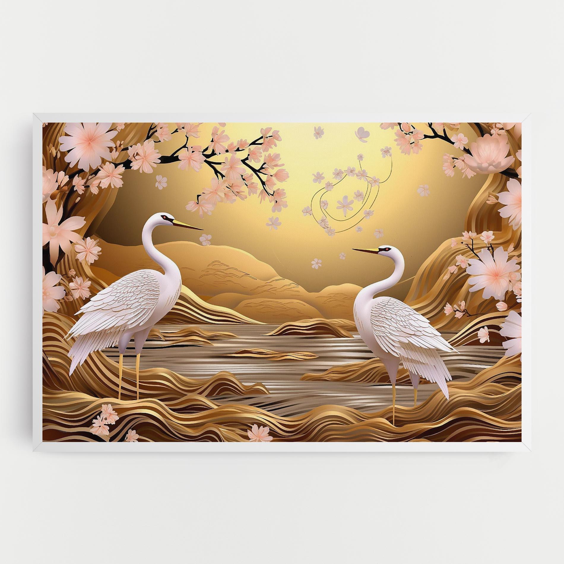 Картина на платно Pink Chinese Flowers mockup 0