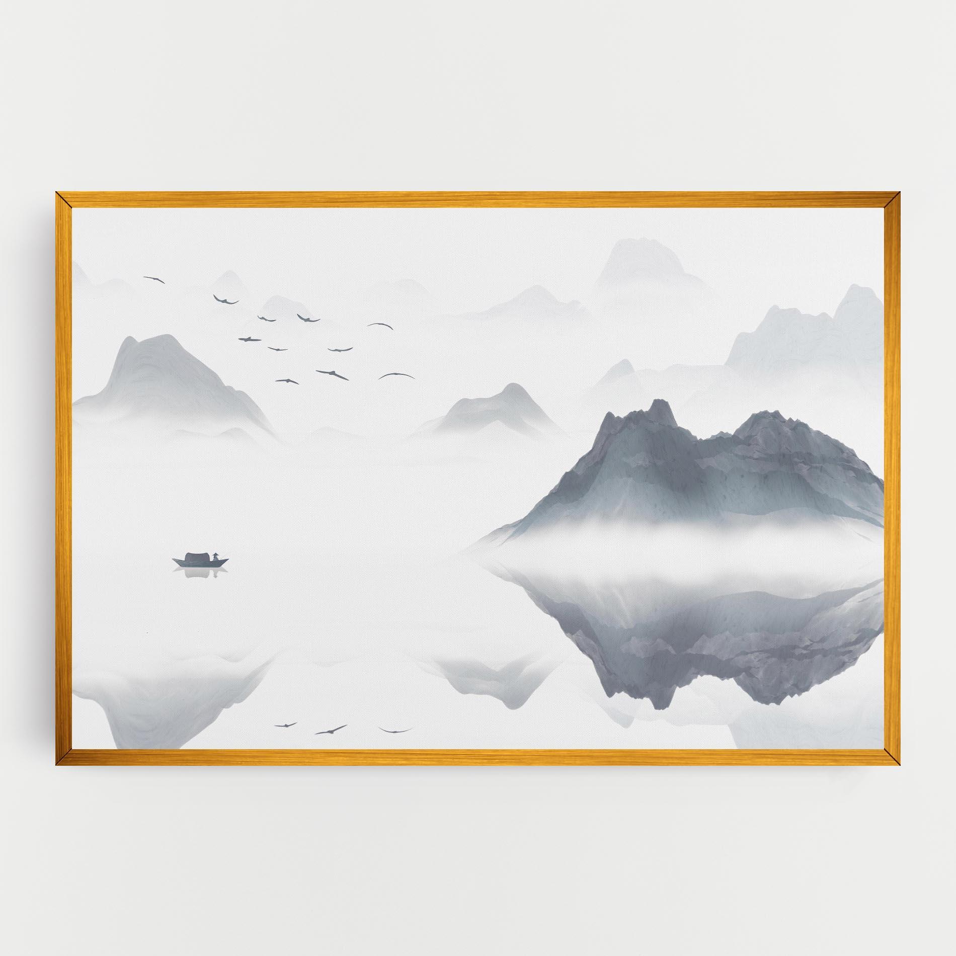 Картина на платно Chinese Style Mountains mockup 0