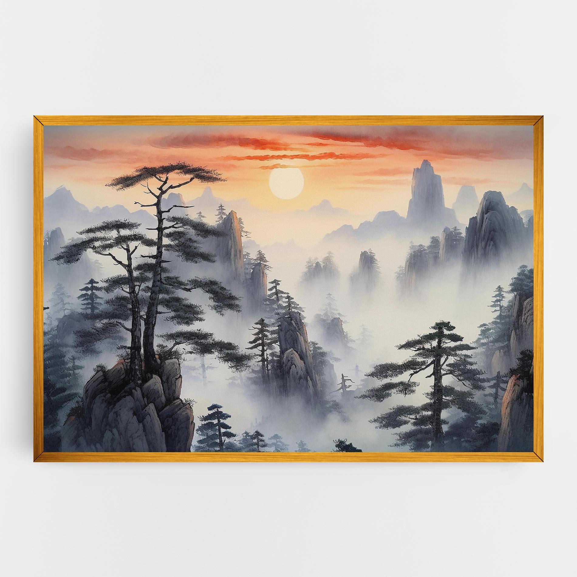 Картина на платно Fog Trees mockup 0