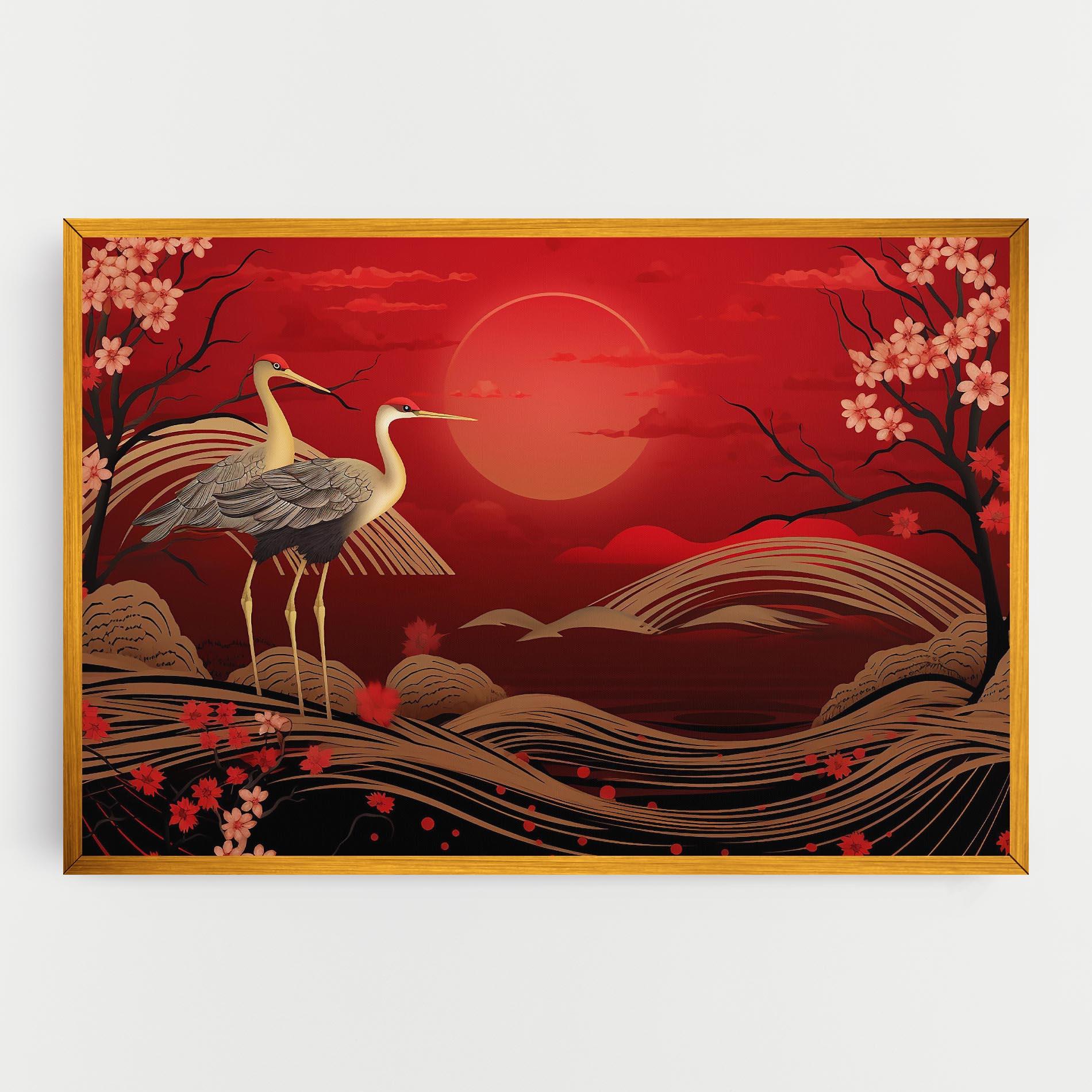 Картина на платно Gold Landscape Painting mockup 0