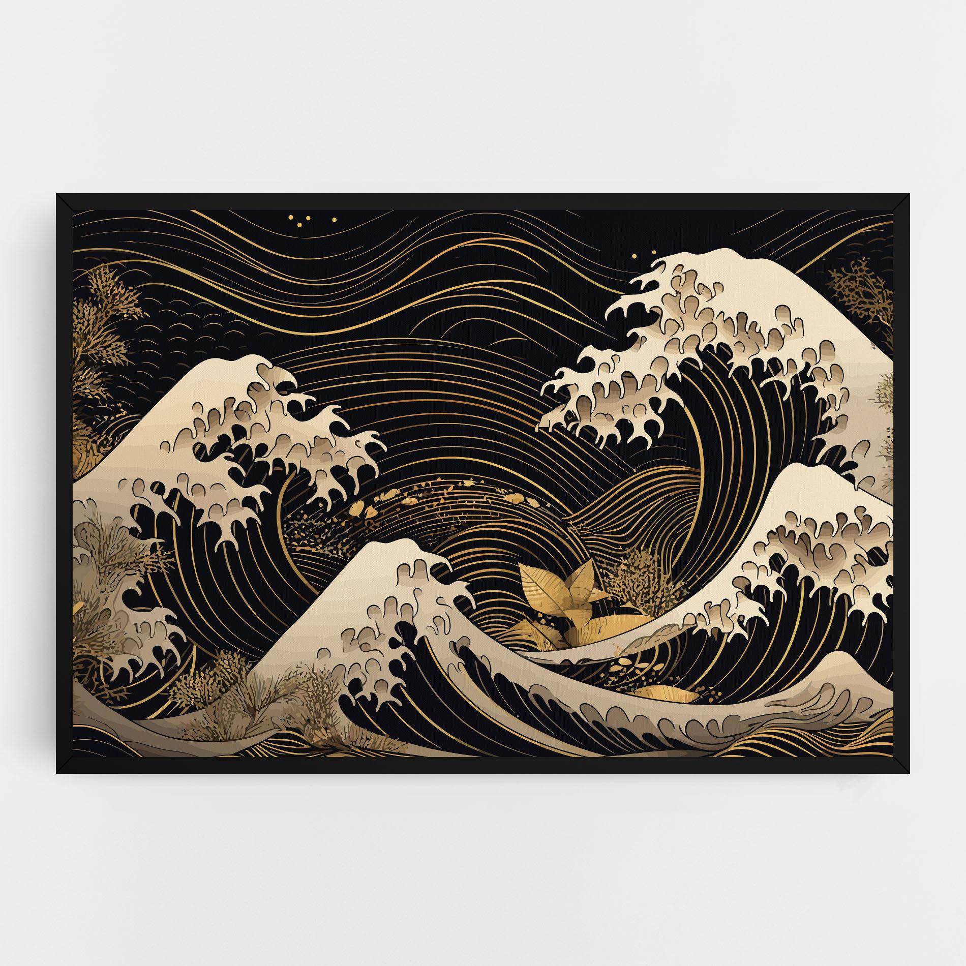 Картина на платно Asiatic Gold Wave mockup 0