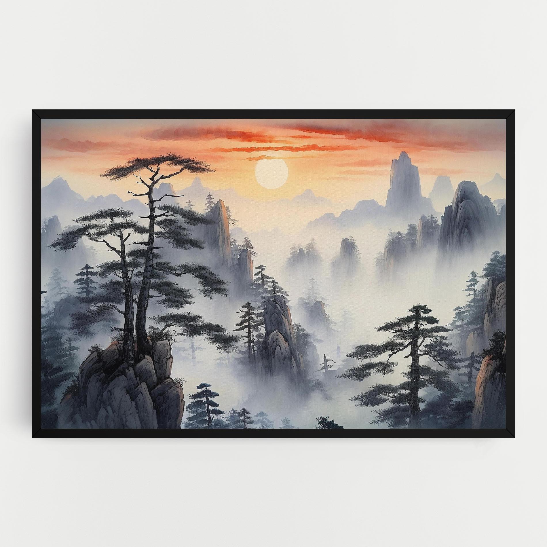 Картина на платно Fog Trees mockup 0