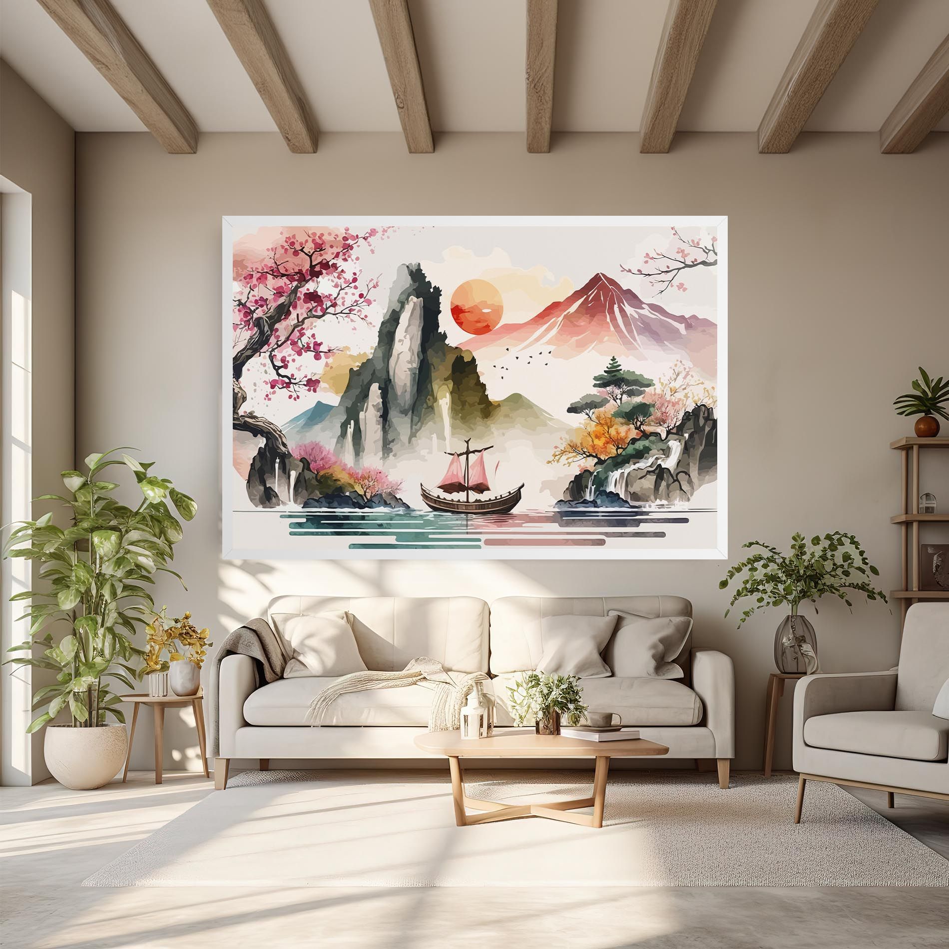 Asian Orange Sunset mockup 6