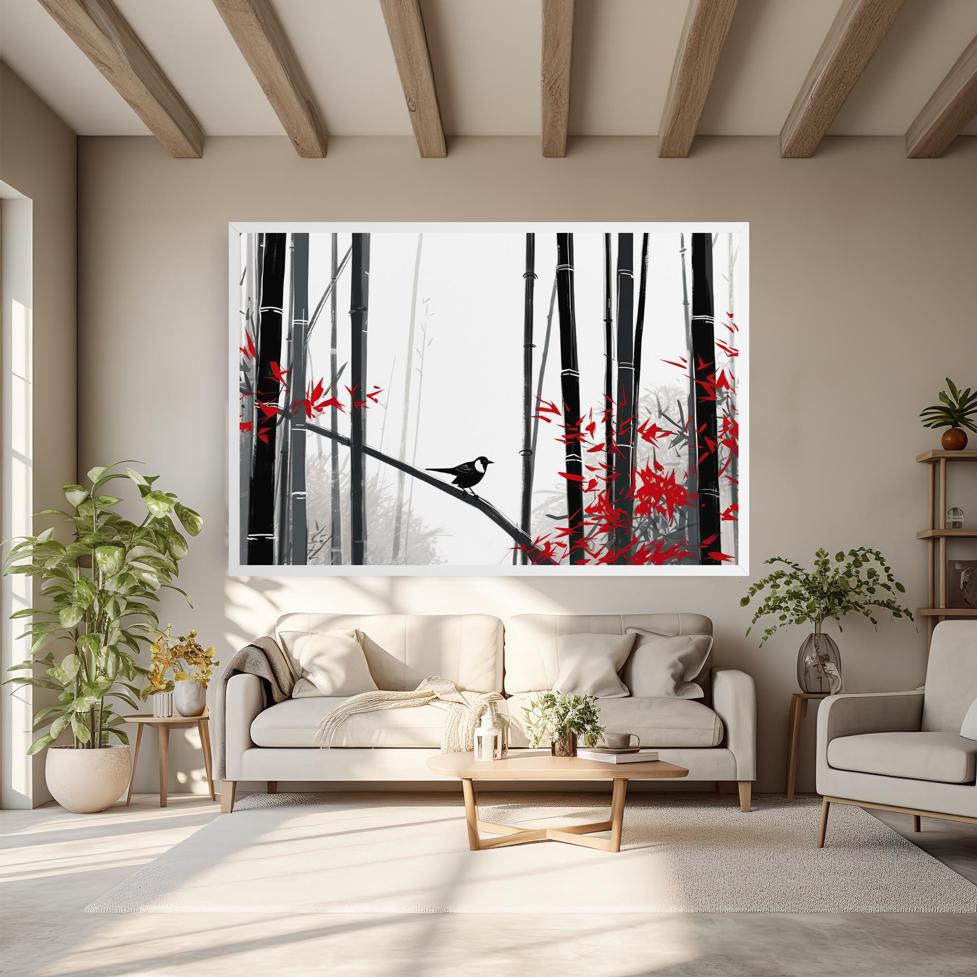 Картина на платно Chinese Red Leafs mockup 6