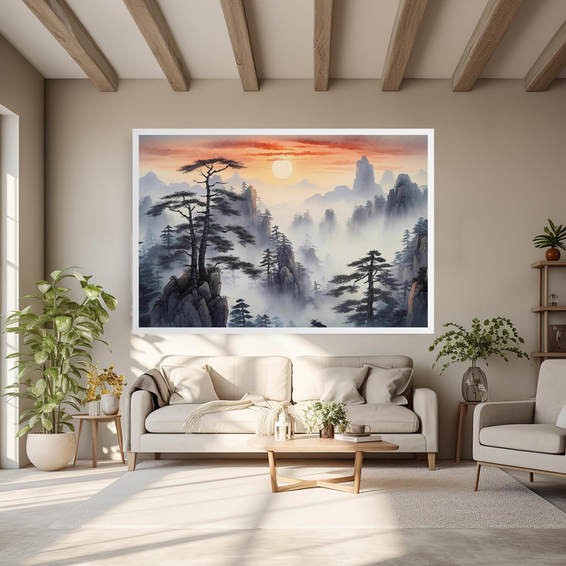 Картина на платно Fog Trees mockup 6