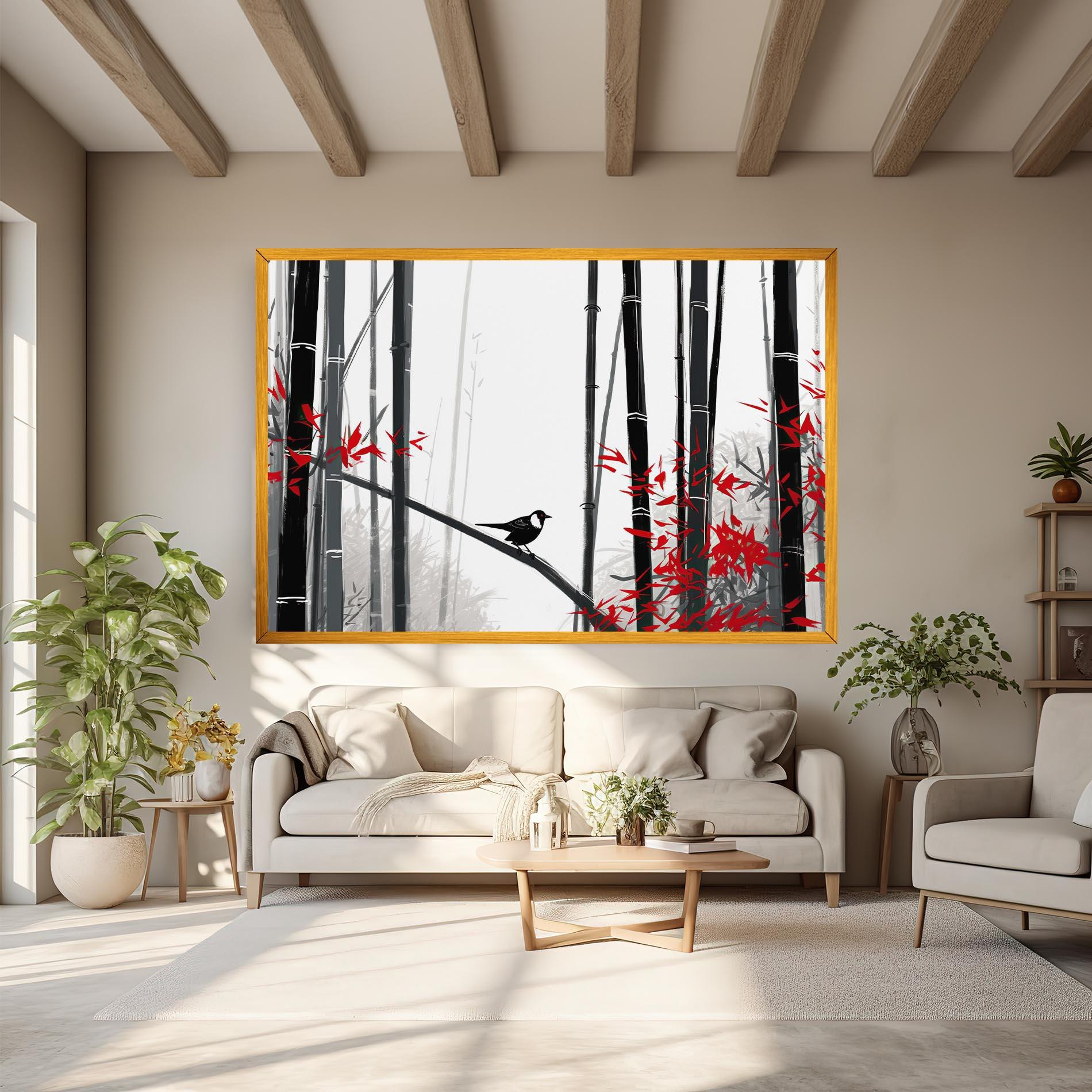 Картина на платно Chinese Red Leafs mockup 6