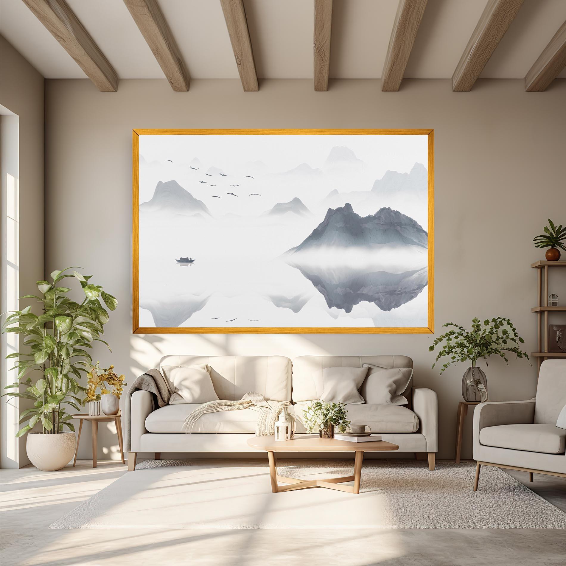 Картина на платно Chinese Style Mountains mockup 6