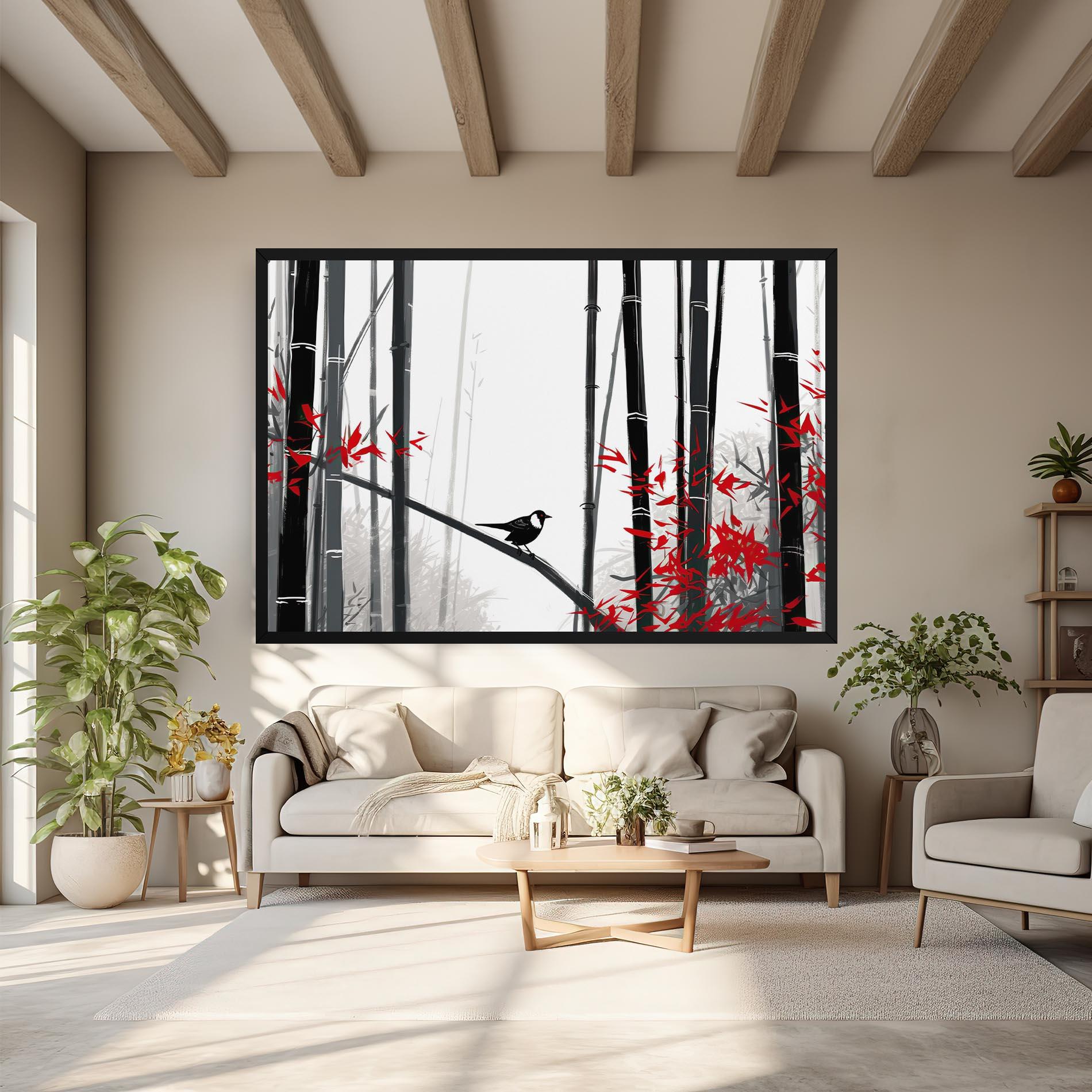 Картина на платно Chinese Red Leafs mockup 6