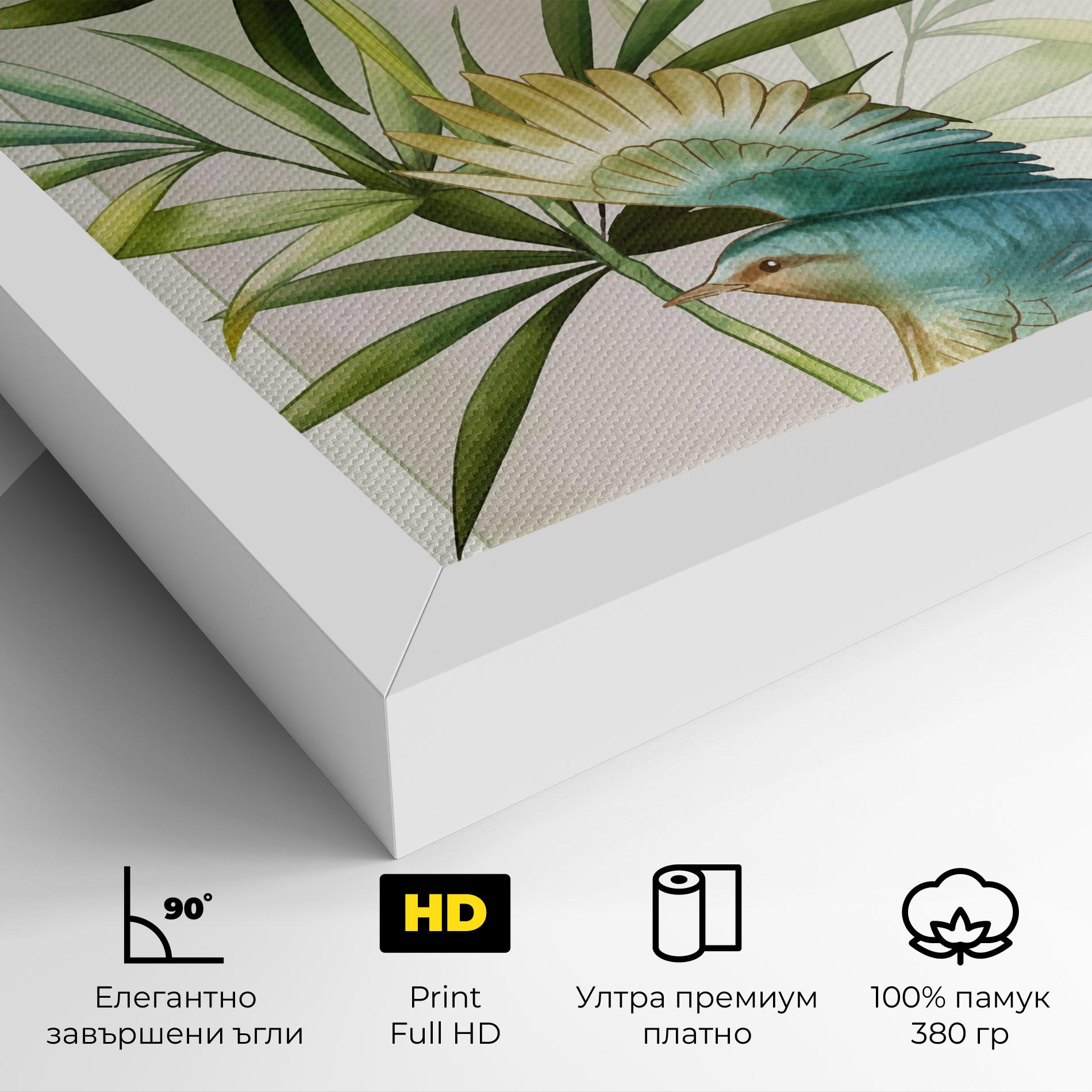 Картина на платно Asiatic Blue Birds mockup 4