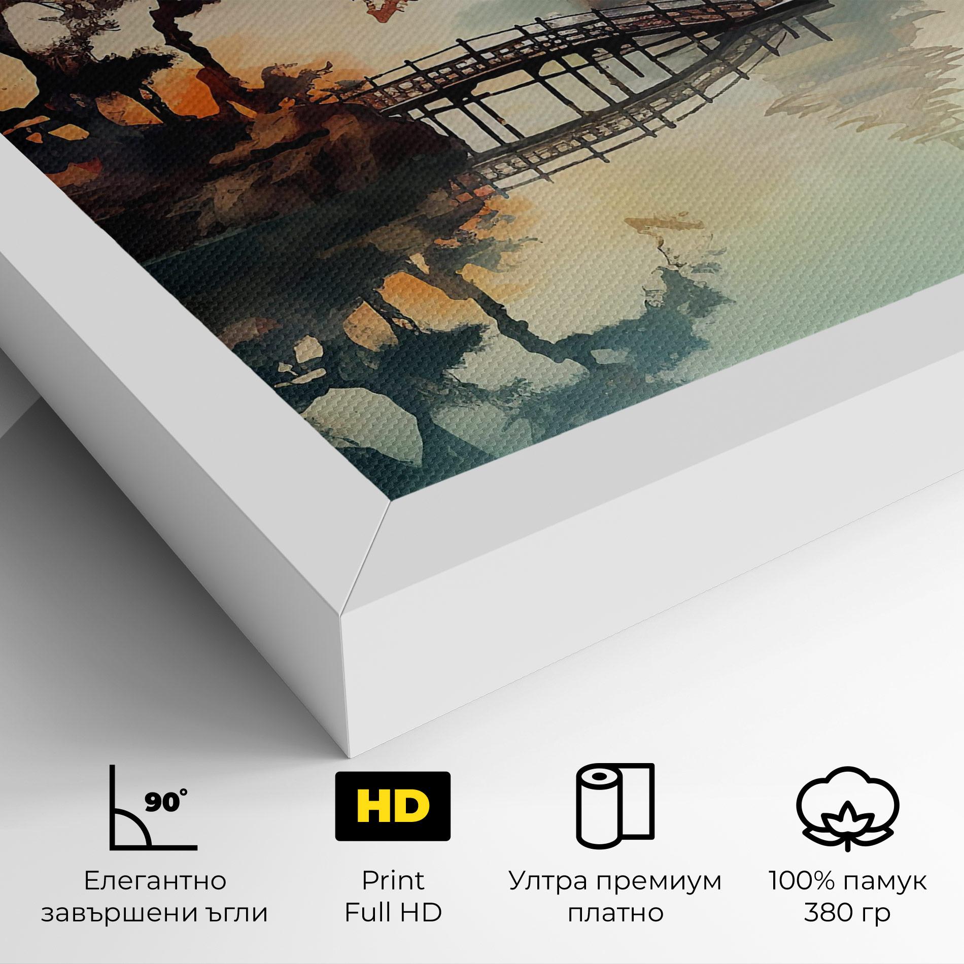 Картина на платно Sunset Fog Water mockup 4