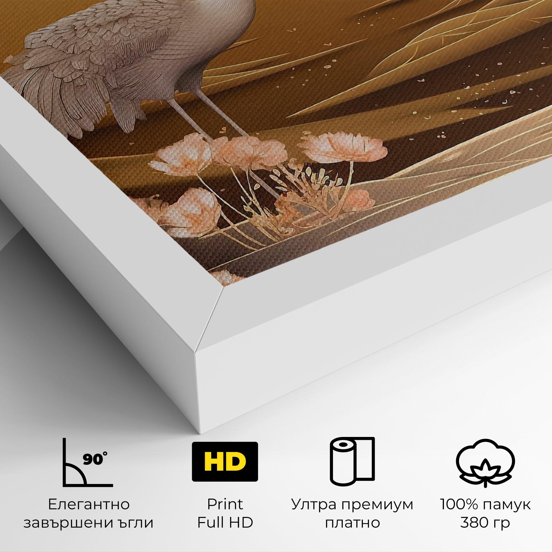 Картина на платно White Chinese Birds mockup 4