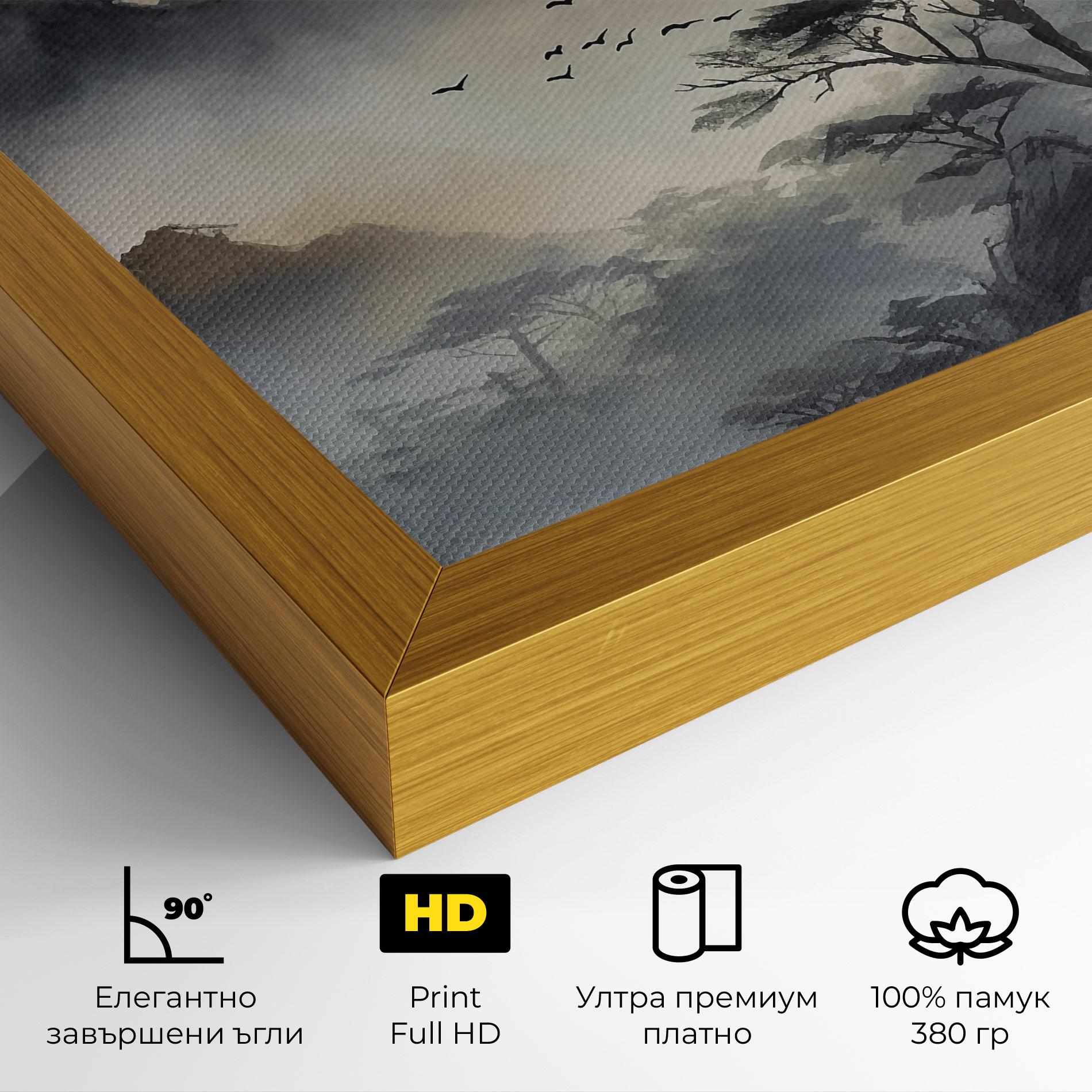 Картина на платно Sunset Fog mockup 4