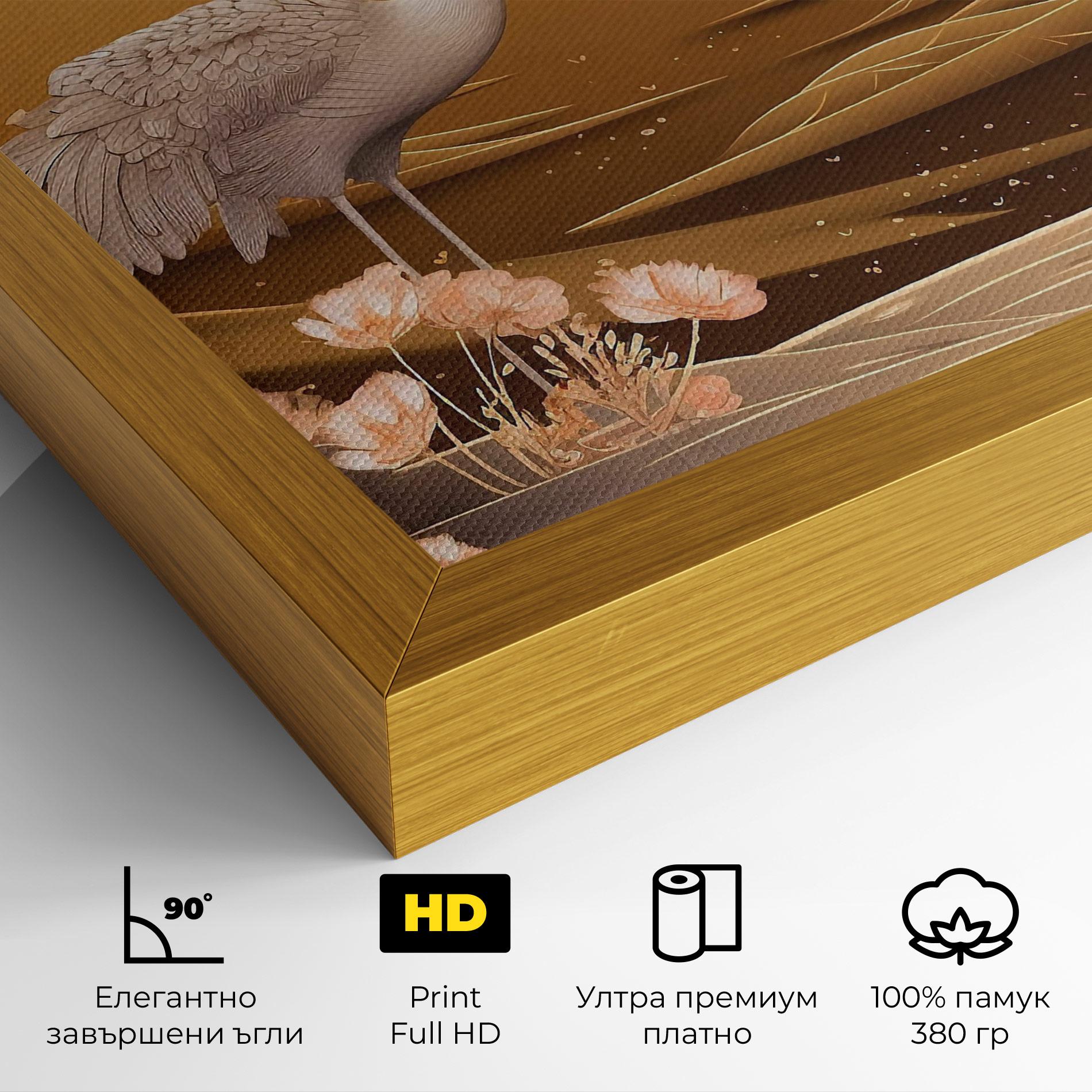 Картина на платно White Chinese Birds mockup 4