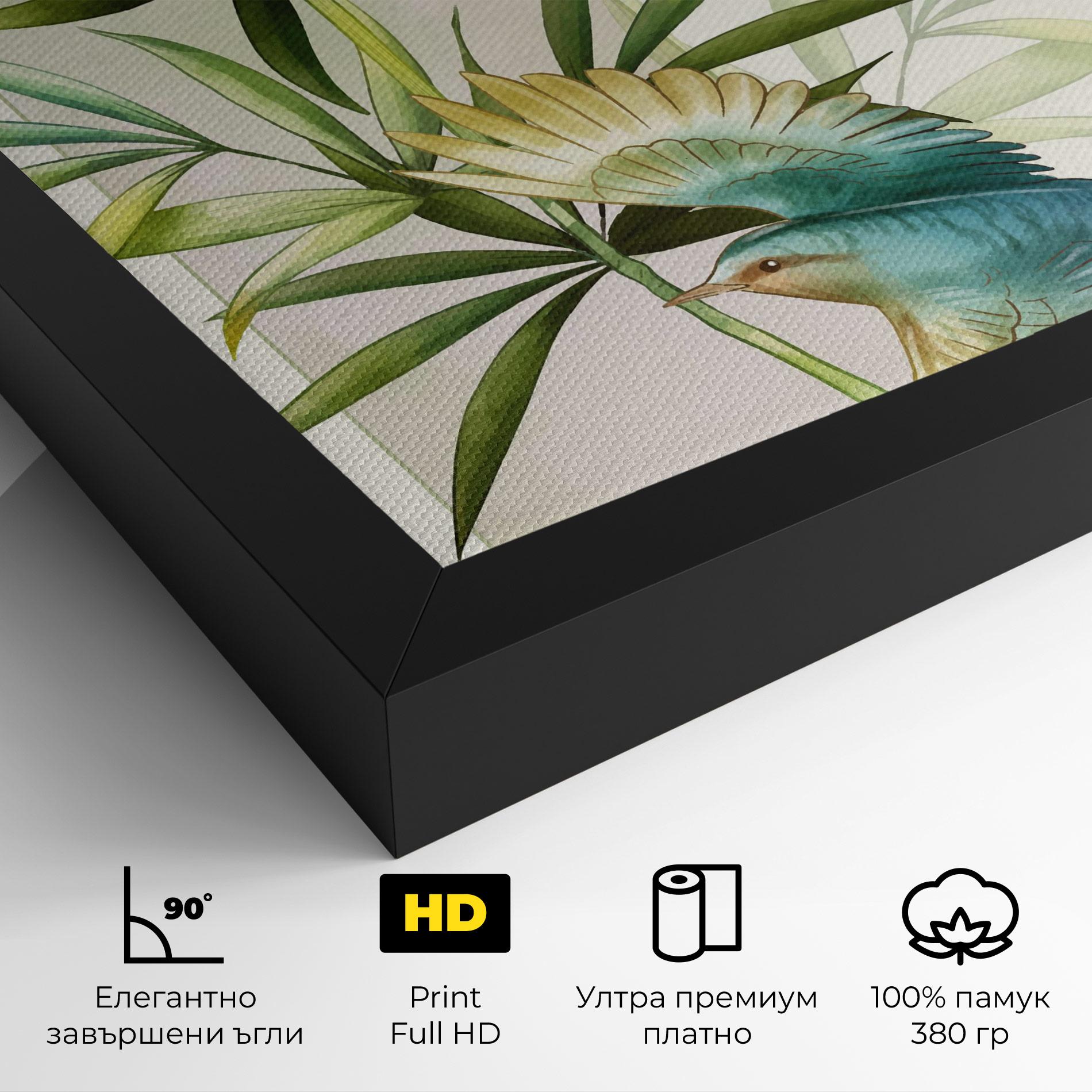 Картина на платно Asiatic Blue Birds mockup 4