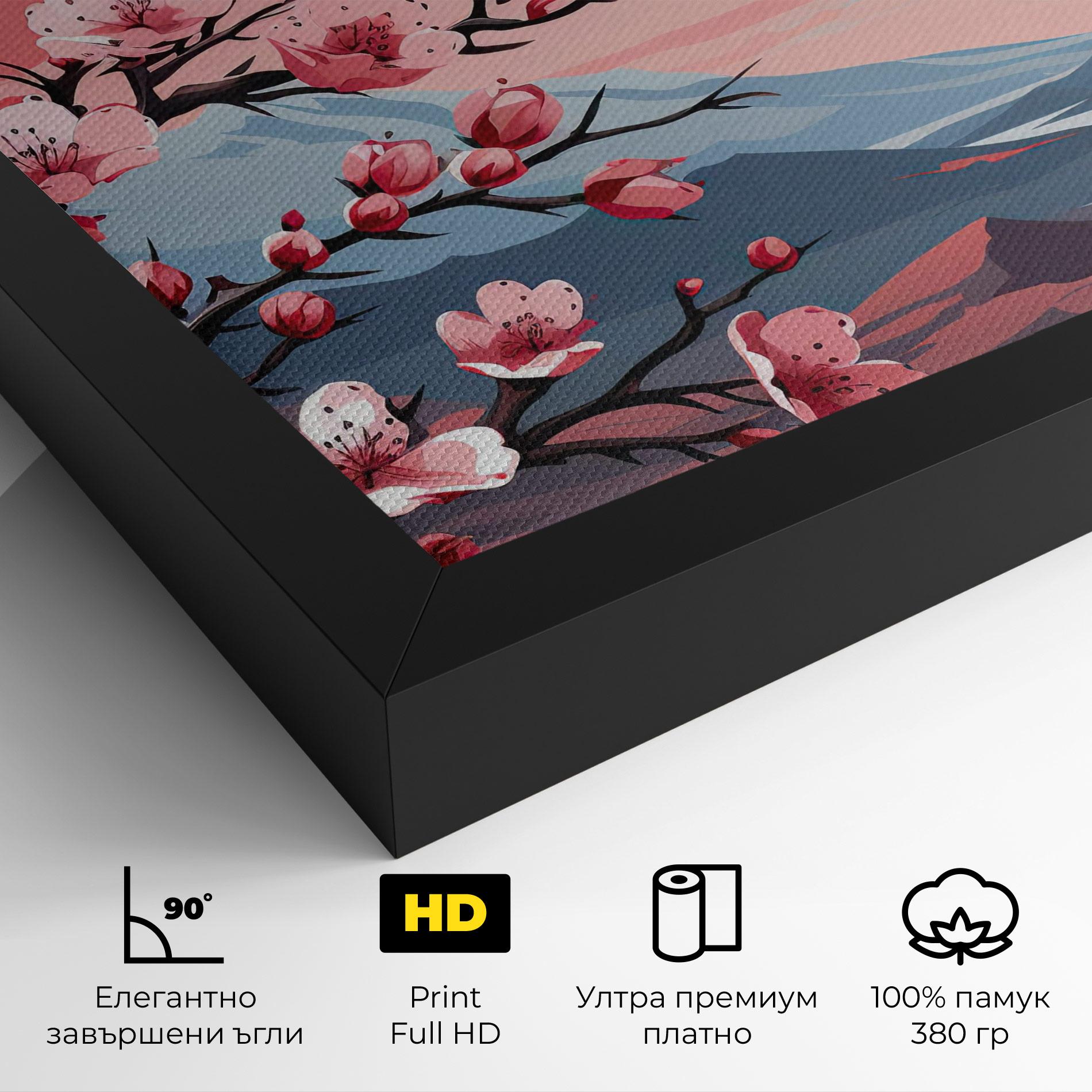 Картина на платно Chinese Cherry Blossoms mockup 4