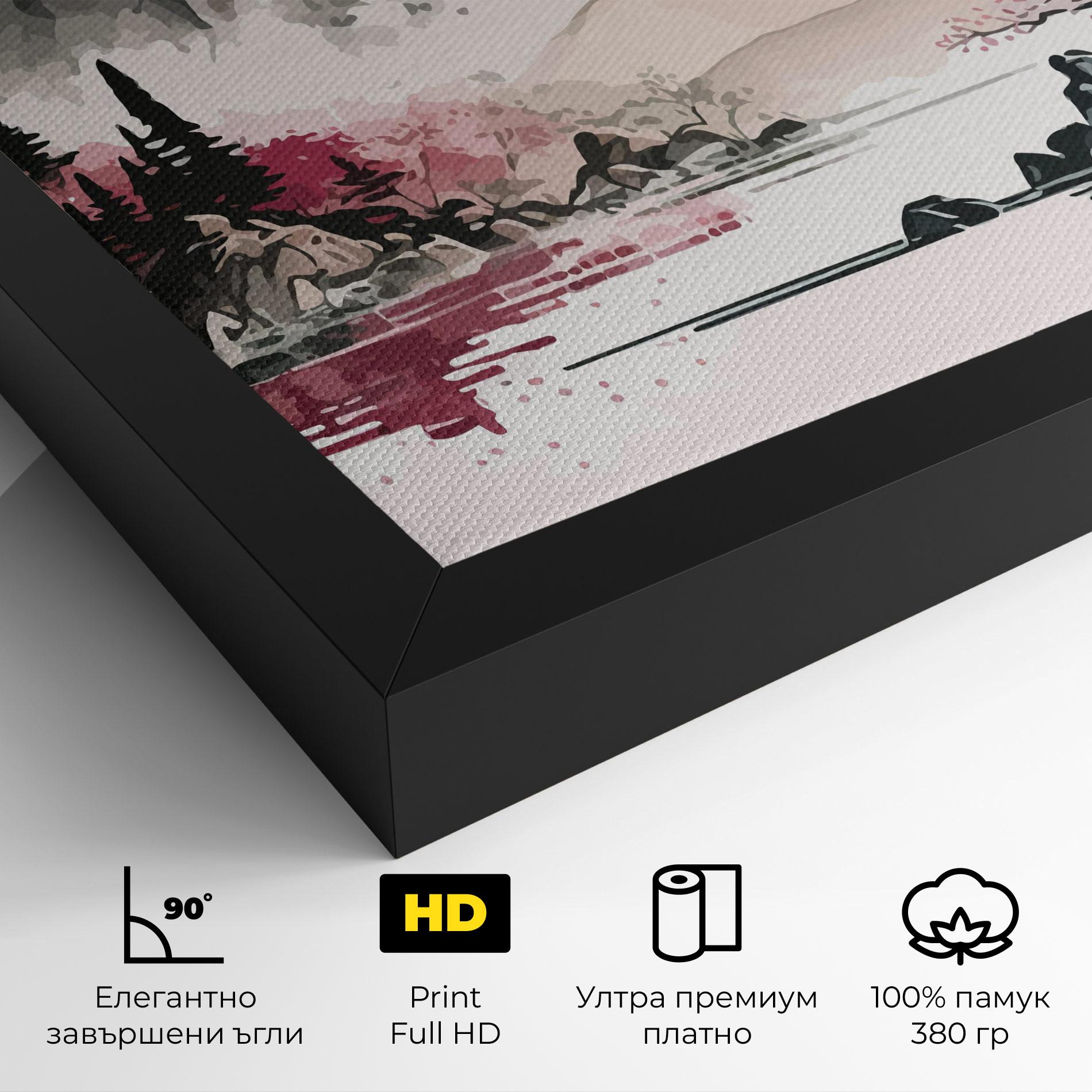 Картина на платно Pink Asian View mockup 4