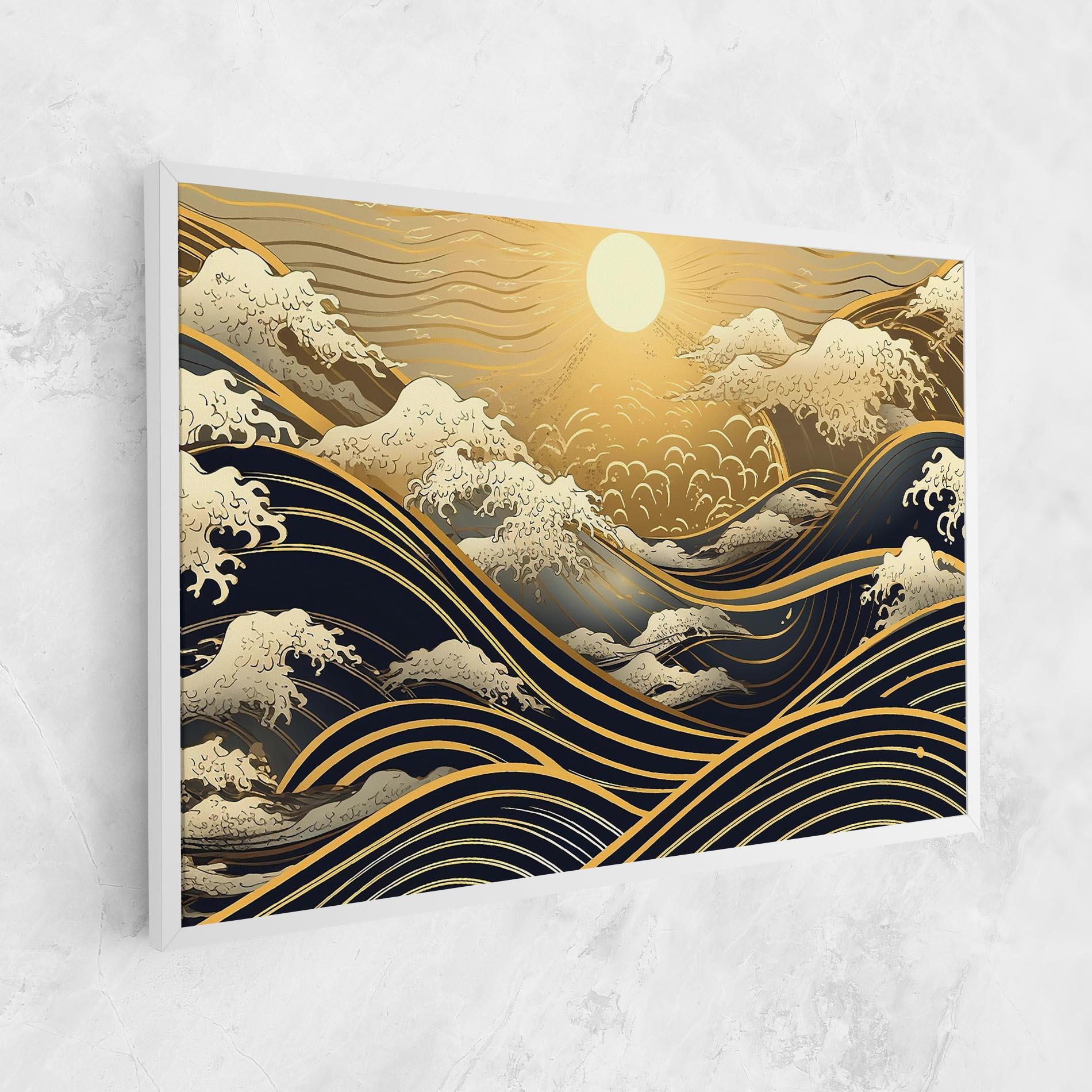 Картина на платно Gold Waves Landscape mockup 1