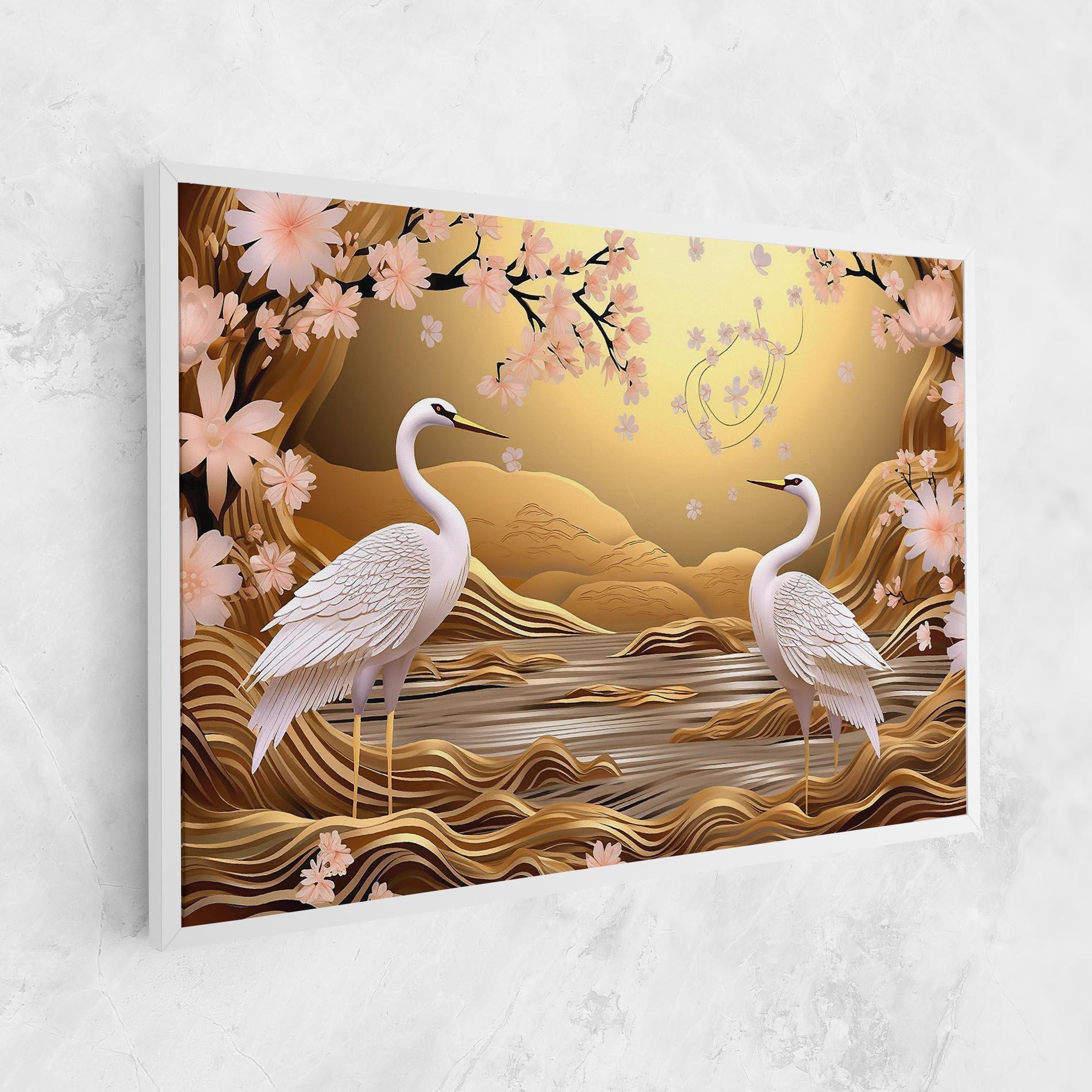 Картина на платно Pink Chinese Flowers mockup 1