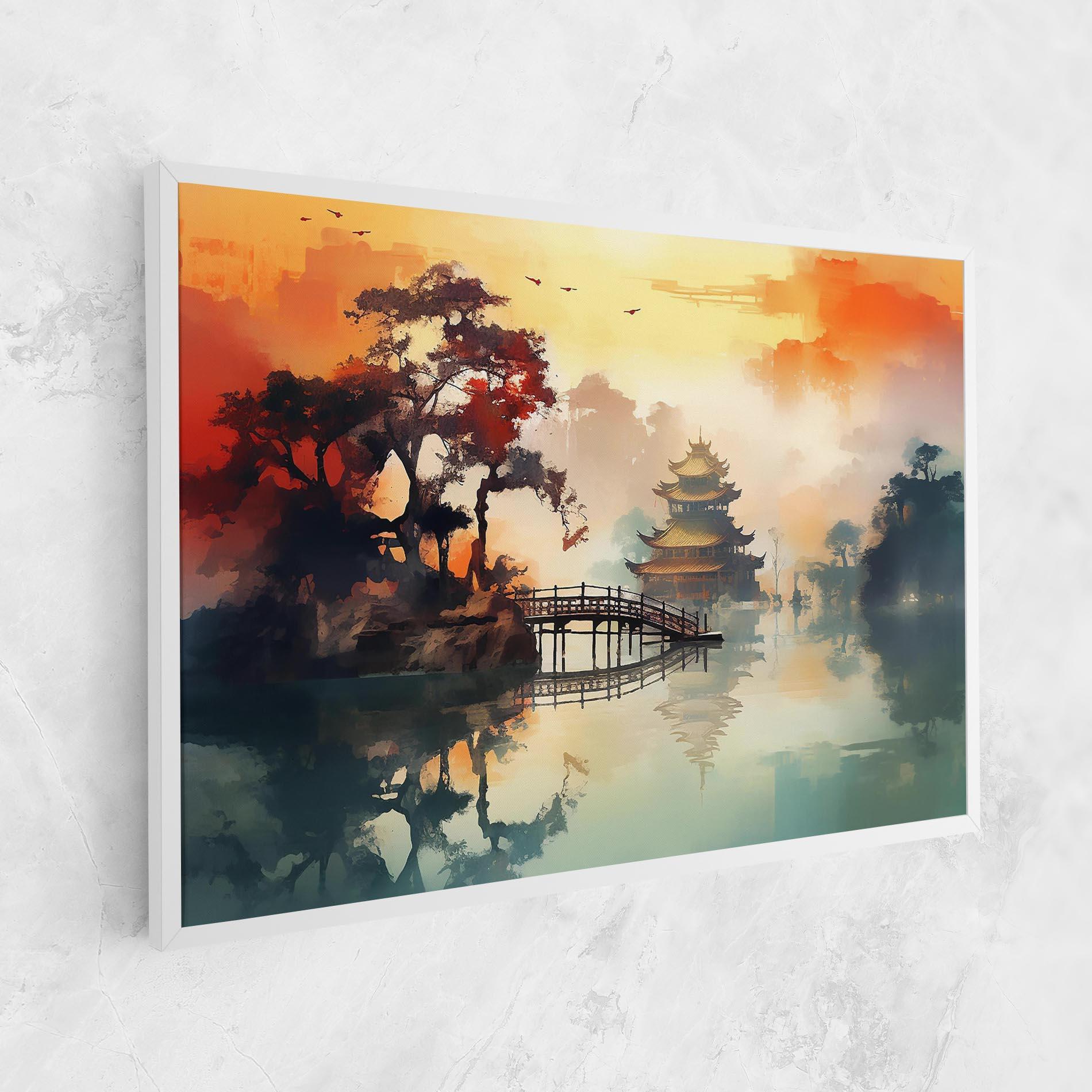 Картина на платно Sunset Fog Water mockup 1