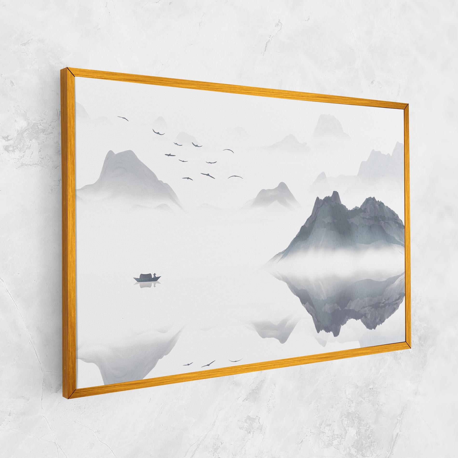 Картина на платно Chinese Style Mountains mockup 1
