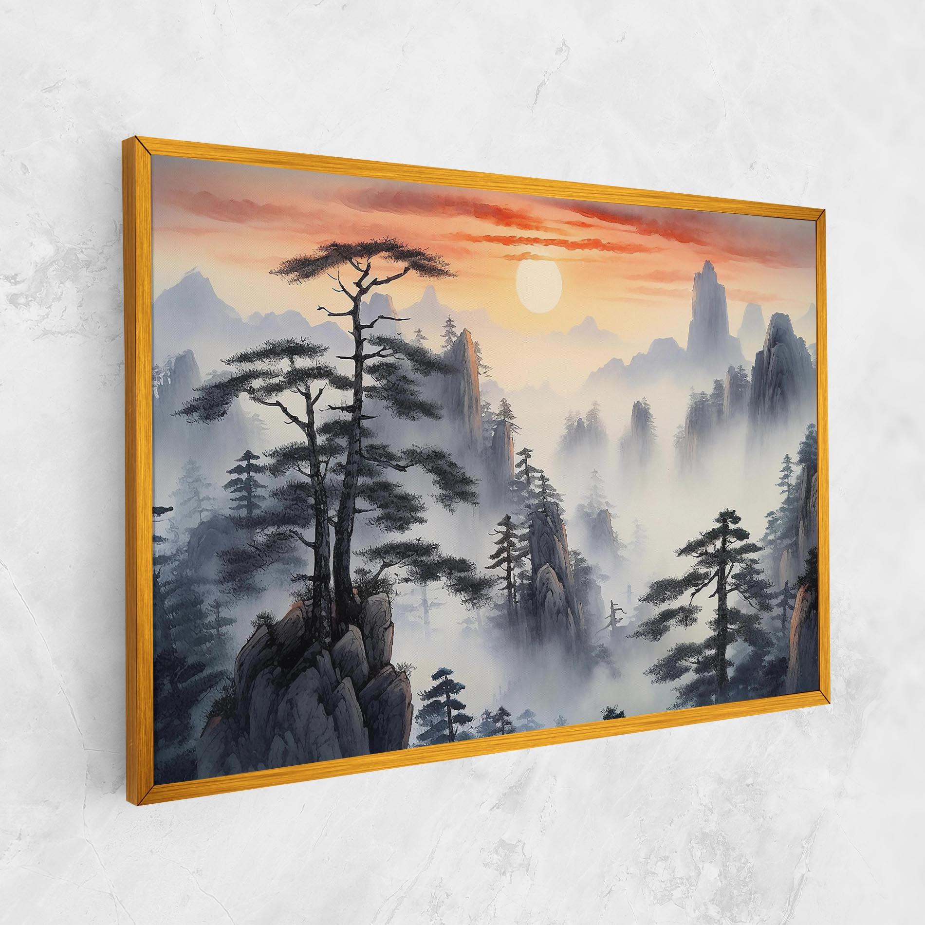 Картина на платно Fog Trees mockup 1