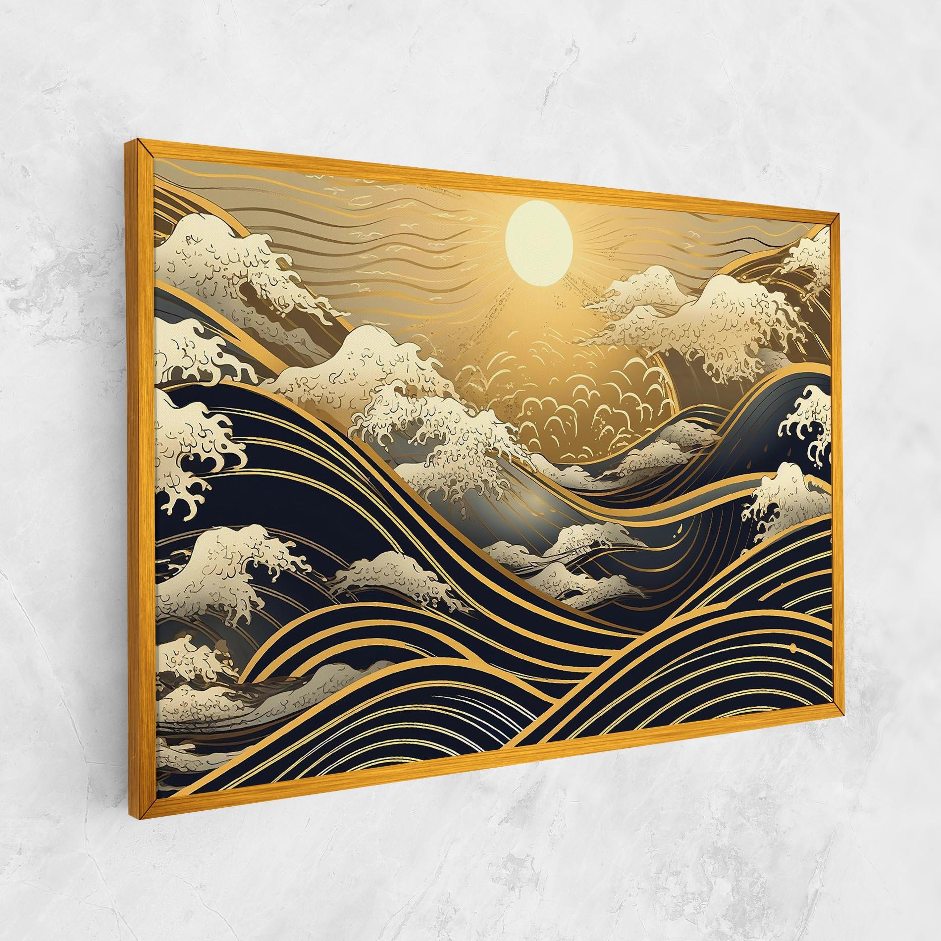 Картина на платно Gold Waves Landscape mockup 1