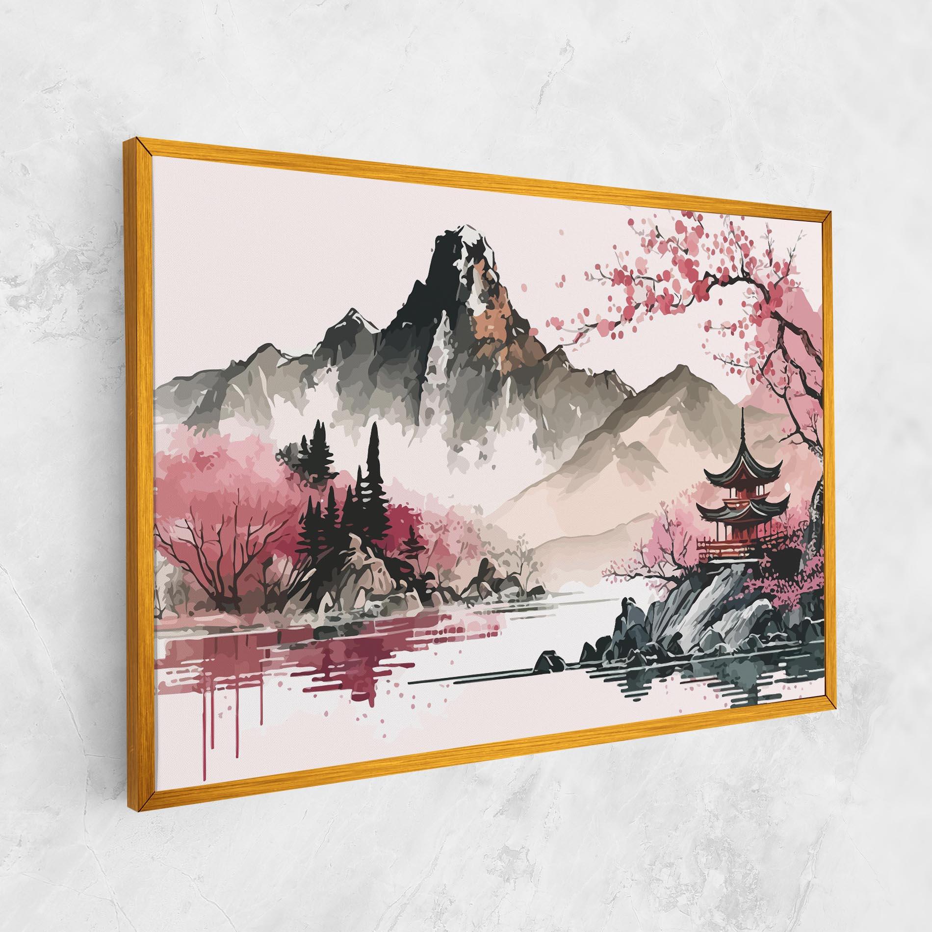 Картина на платно Pink Asian View mockup 1