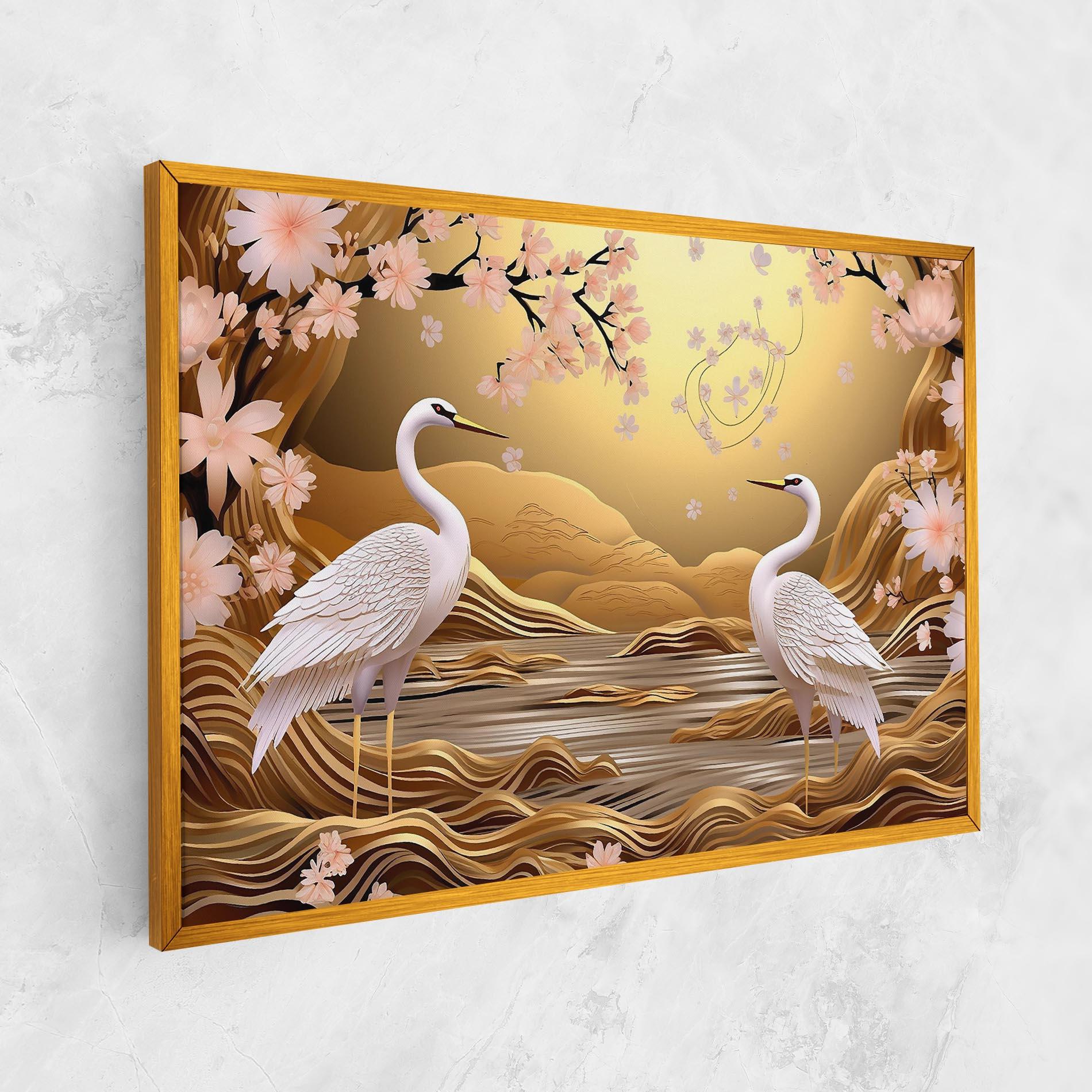Картина на платно Pink Chinese Flowers mockup 1