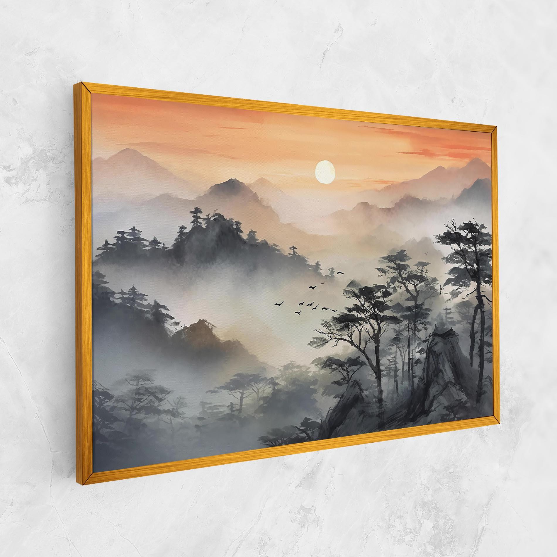 Картина на платно Sunset Fog mockup 1