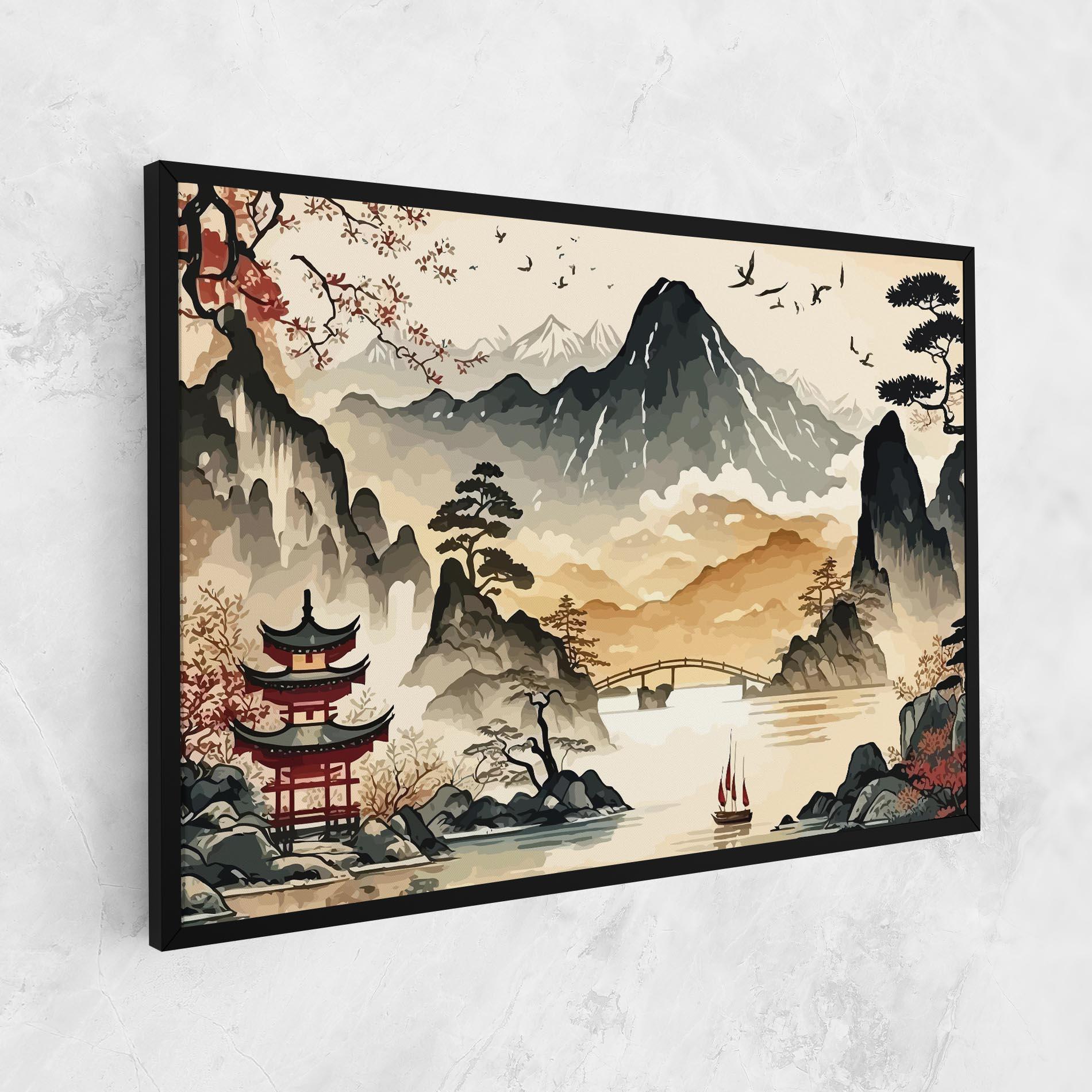 Картина на платно Asian Mountain View mockup 1