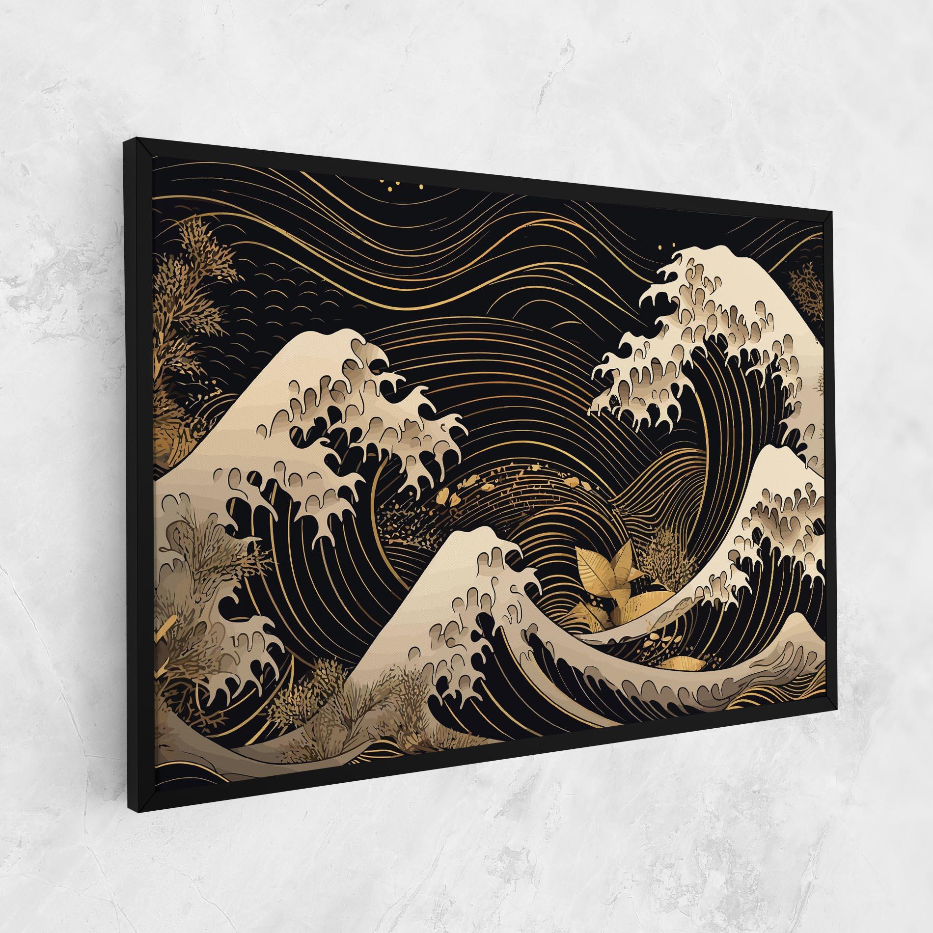 Картина на платно Asiatic Gold Wave mockup 1