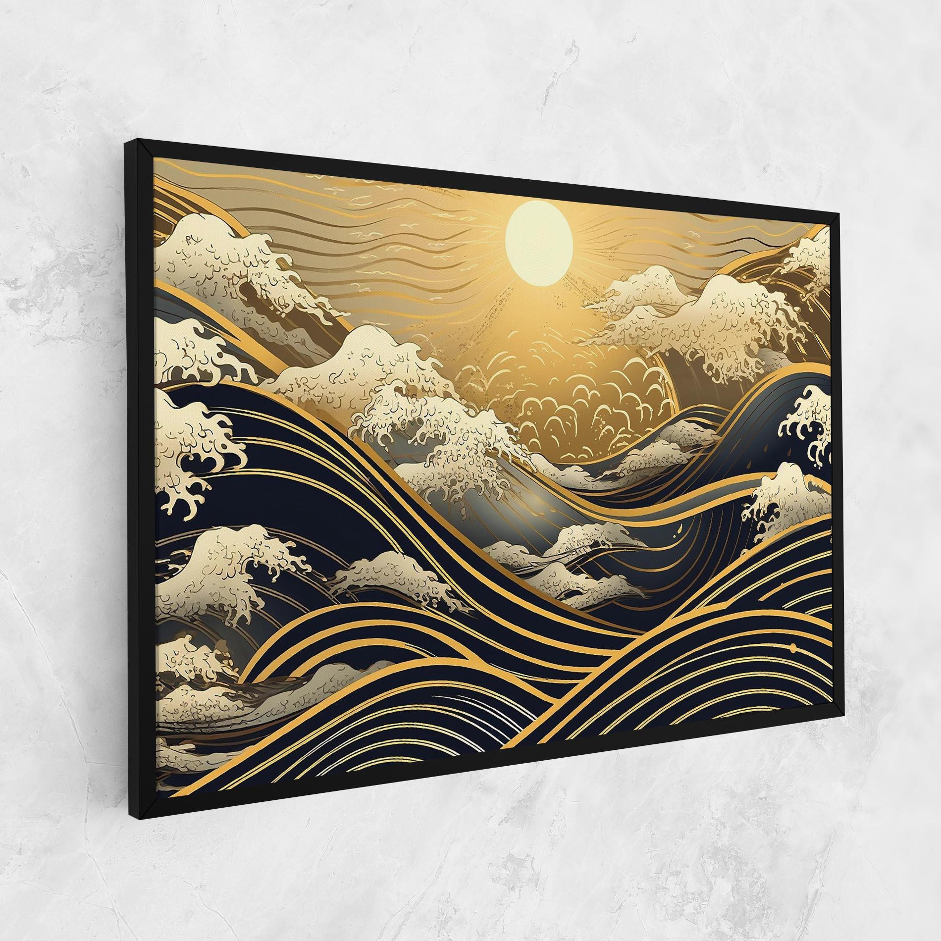 Картина на платно Gold Waves Landscape mockup 1