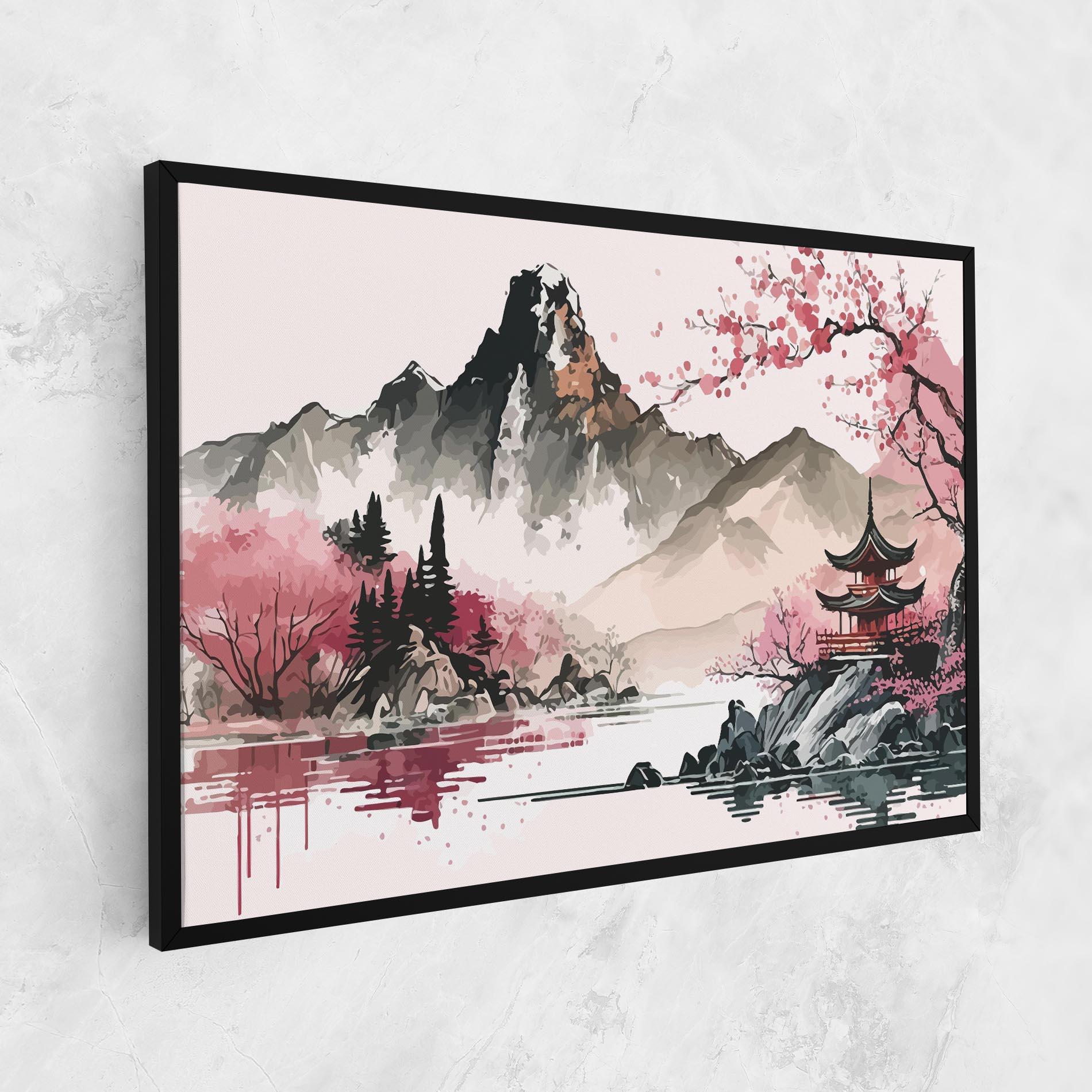 Картина на платно Pink Asian View mockup 1