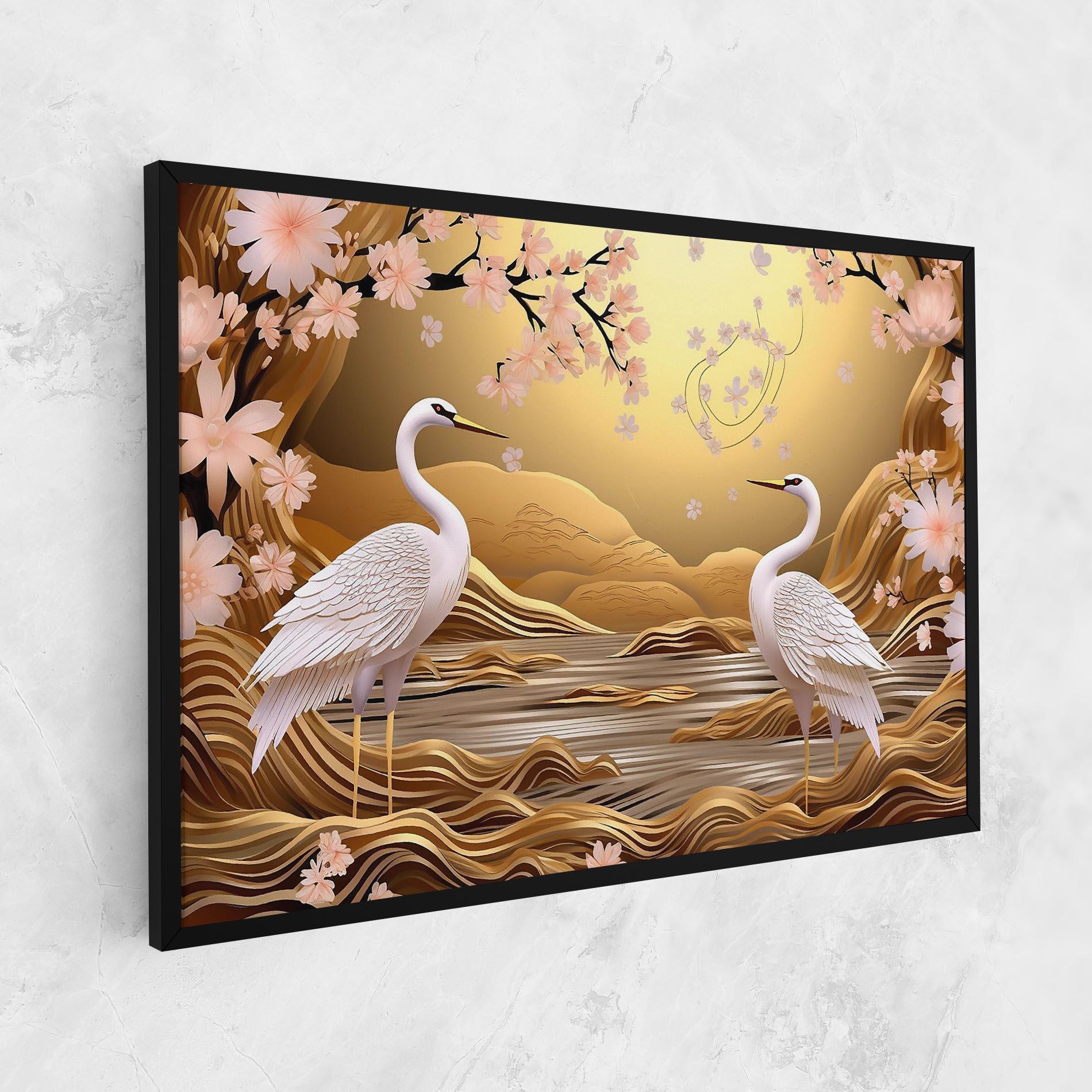 Картина на платно Pink Chinese Flowers mockup 1