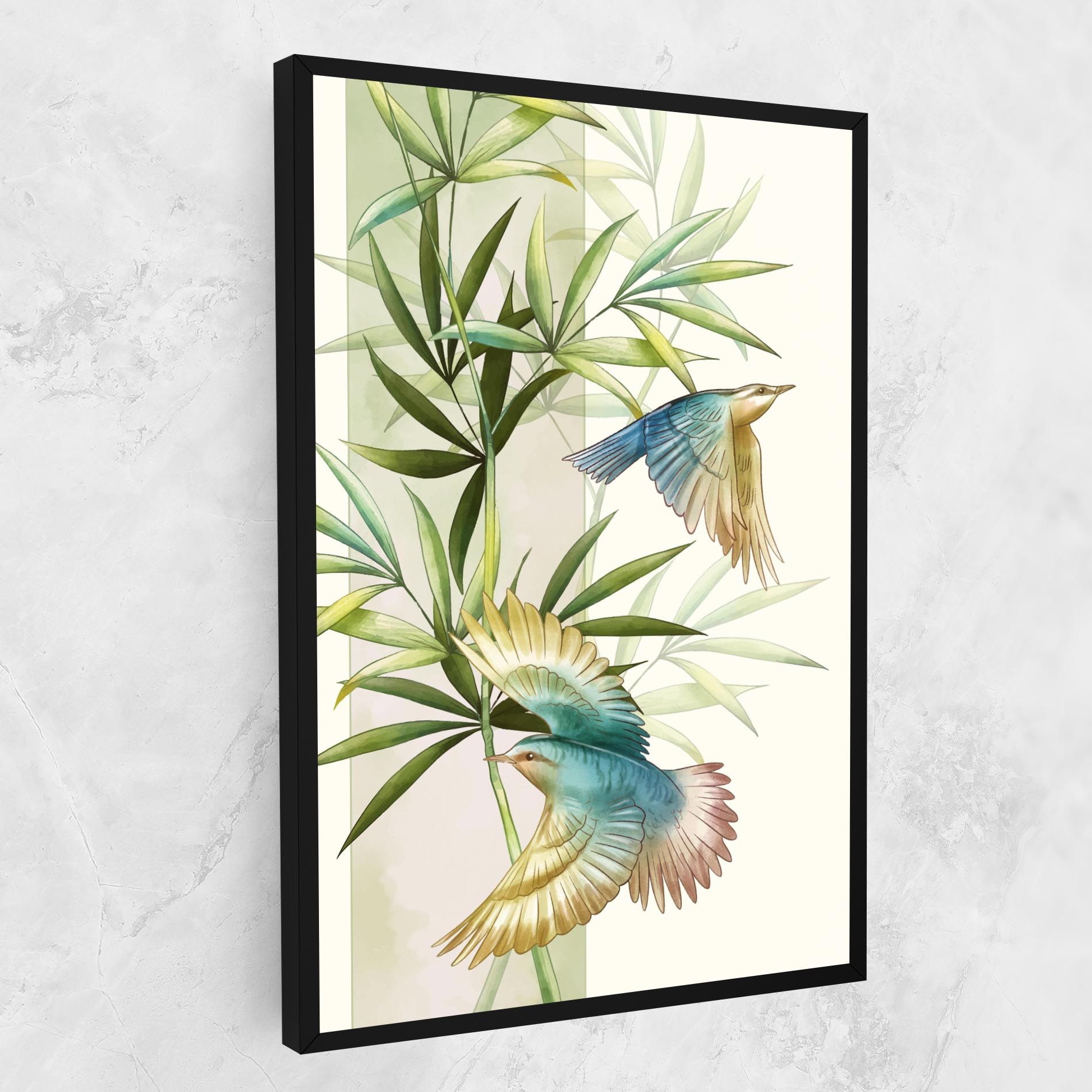 Asiatic Blue Birds mockup 1