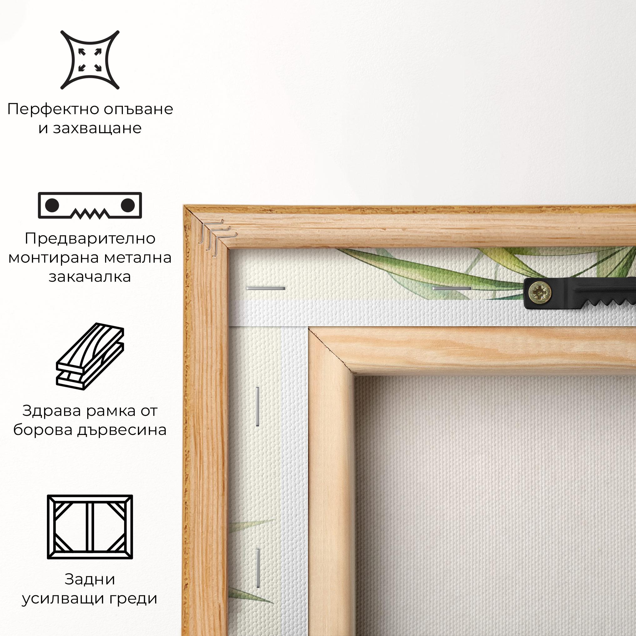 Картина на платно Asiatic Blue Birds mockup 5