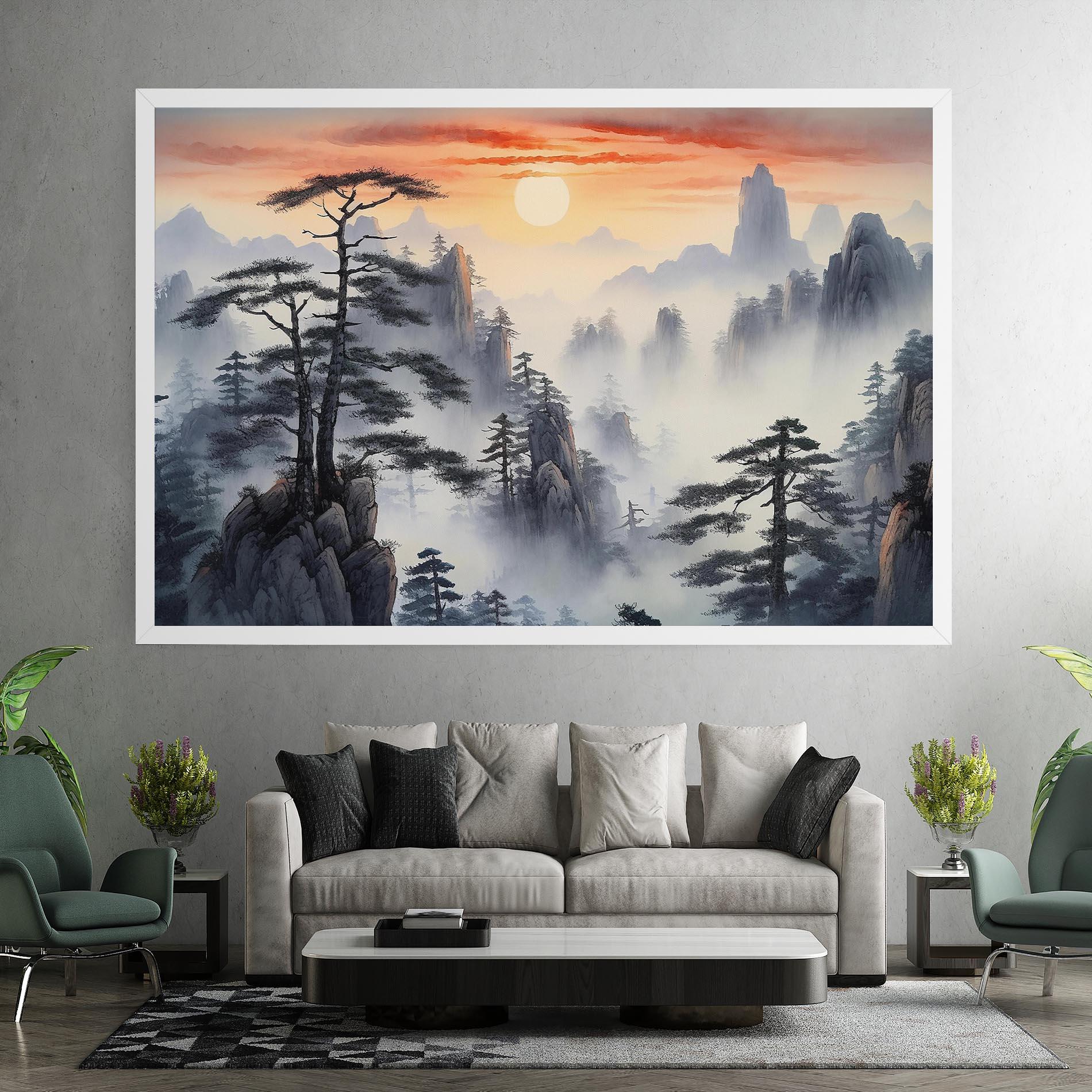 Картина на платно Fog Trees mockup 7