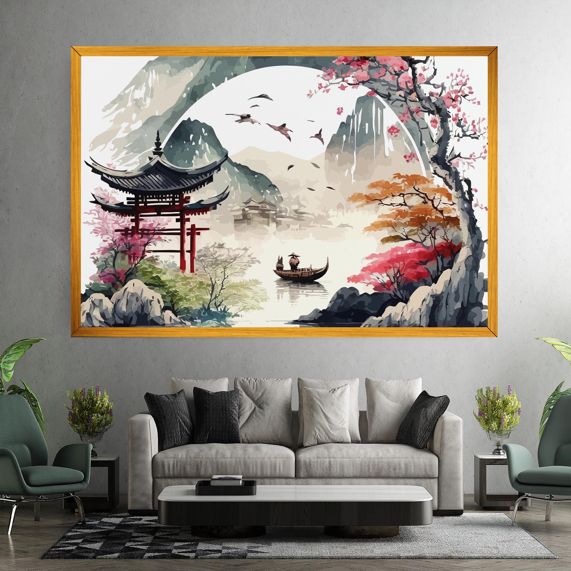 Картина на платно Beautiful Asiatic View mockup 7