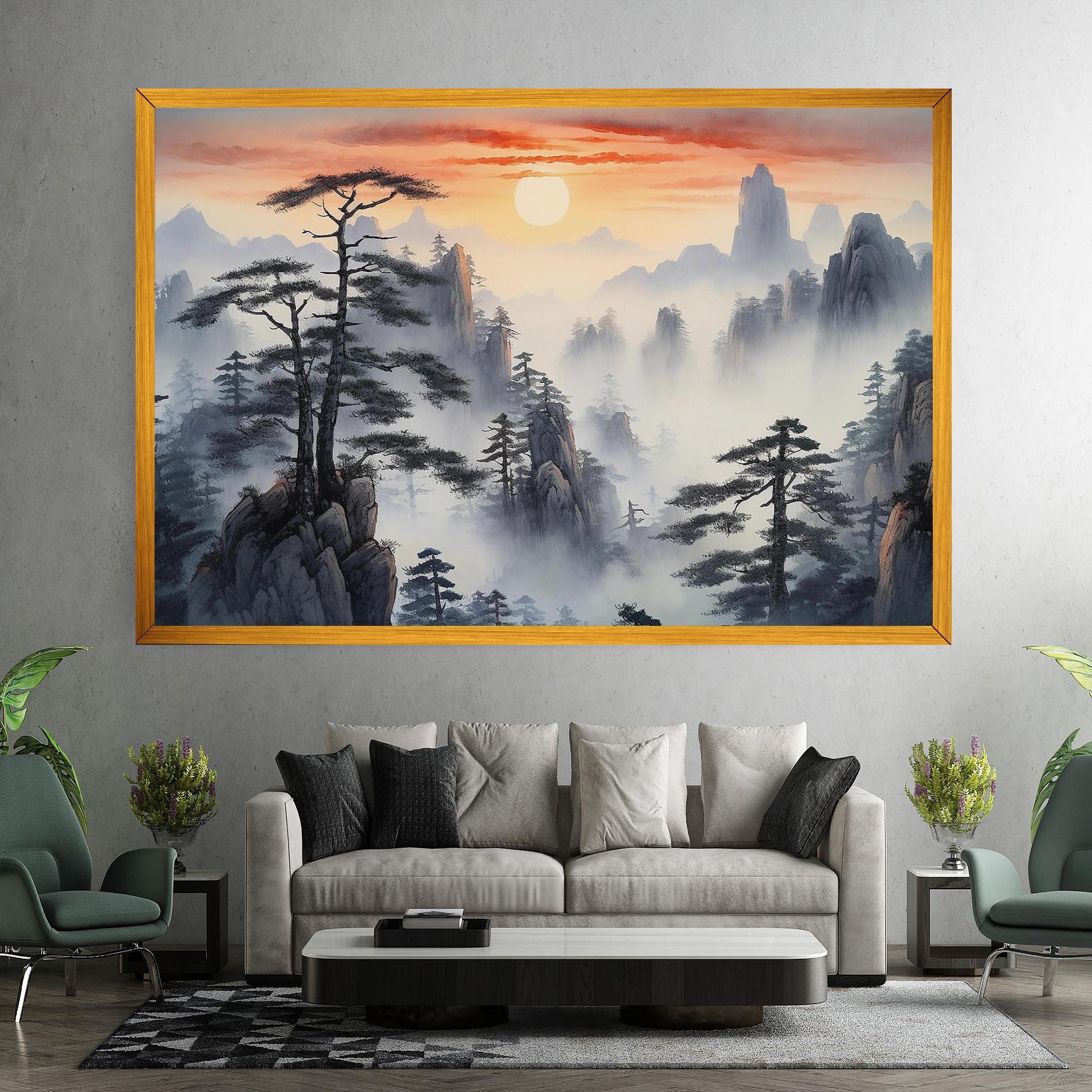 Картина на платно Fog Trees mockup 7