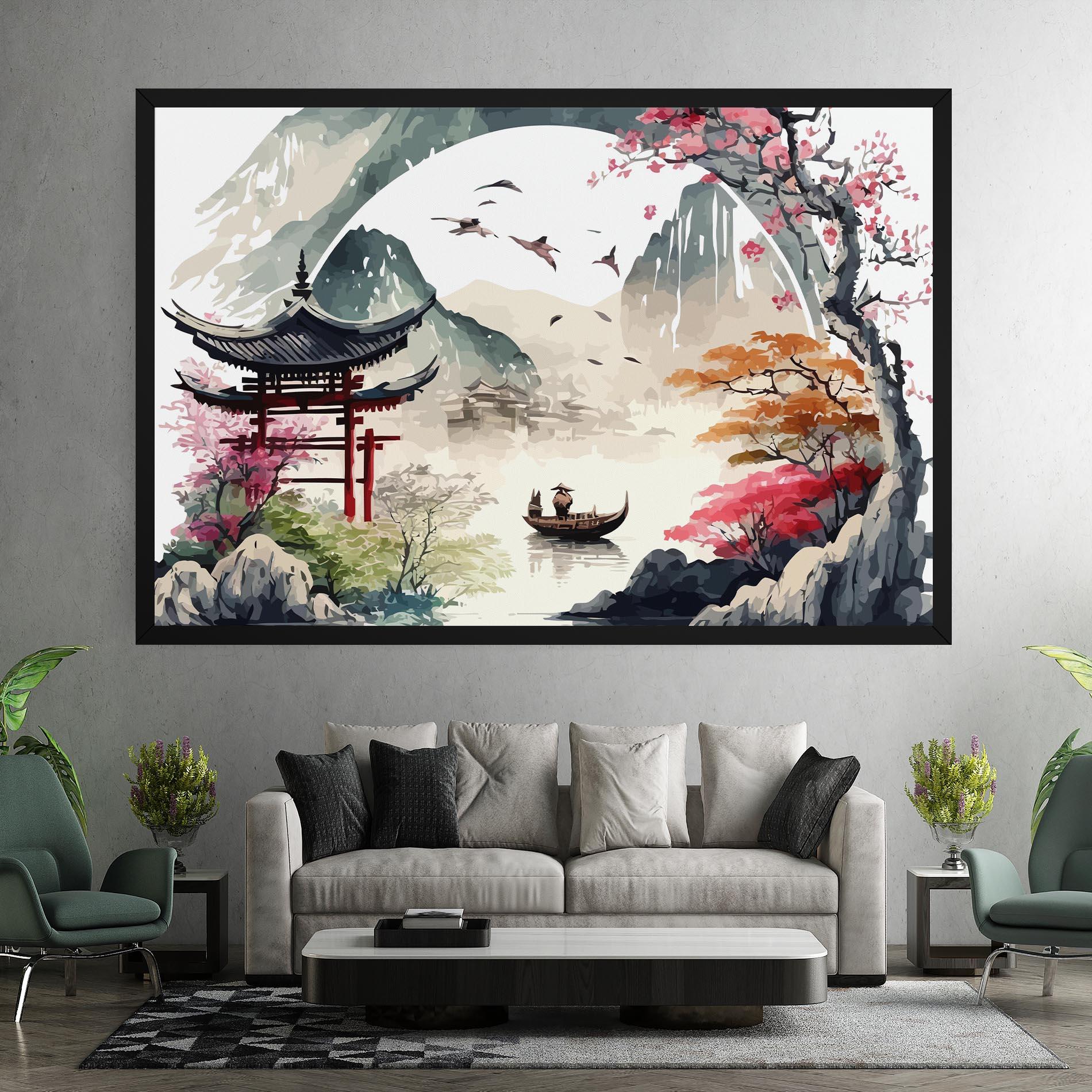 Картина на платно Beautiful Asiatic View mockup 7