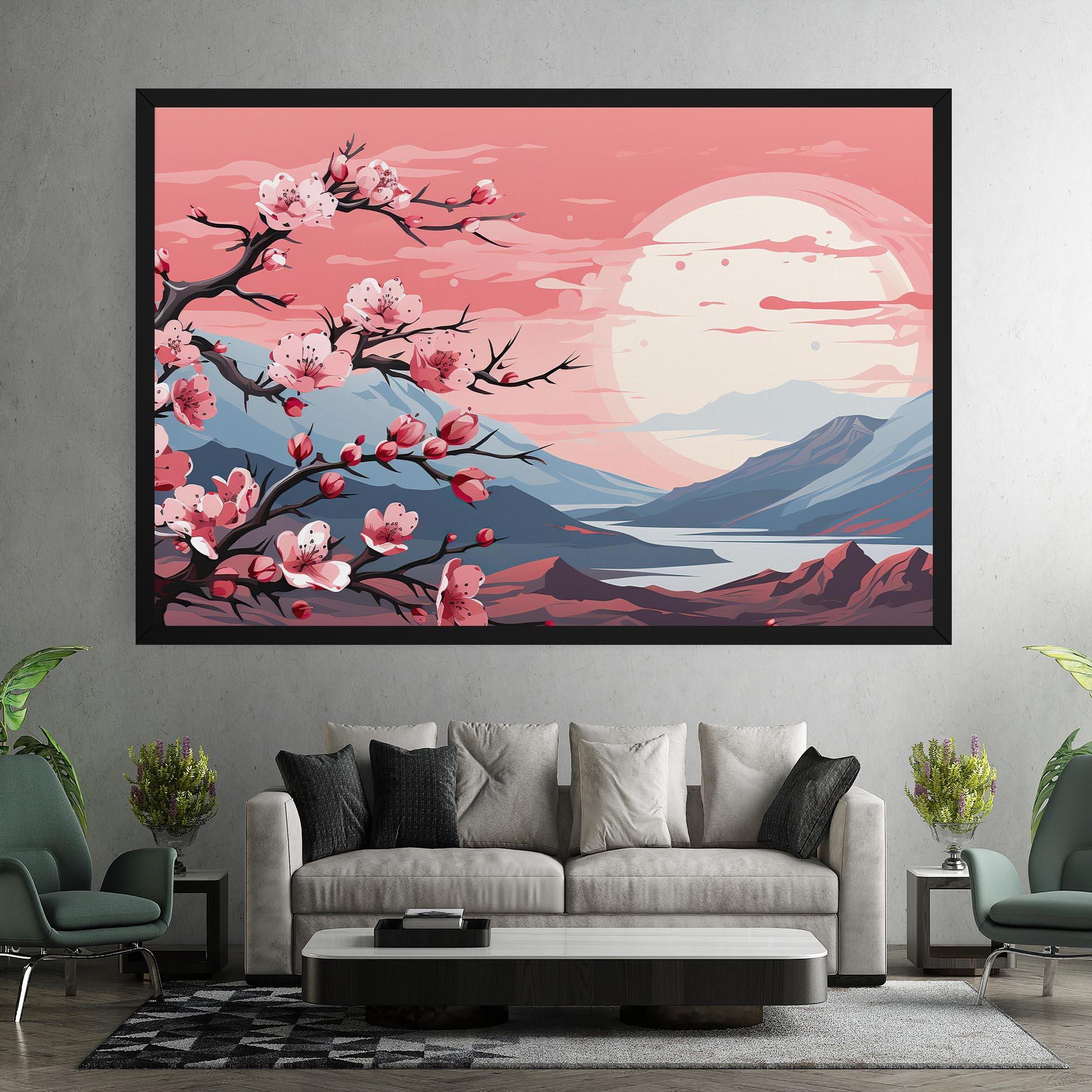 Картина на платно Chinese Cherry Blossoms mockup 7