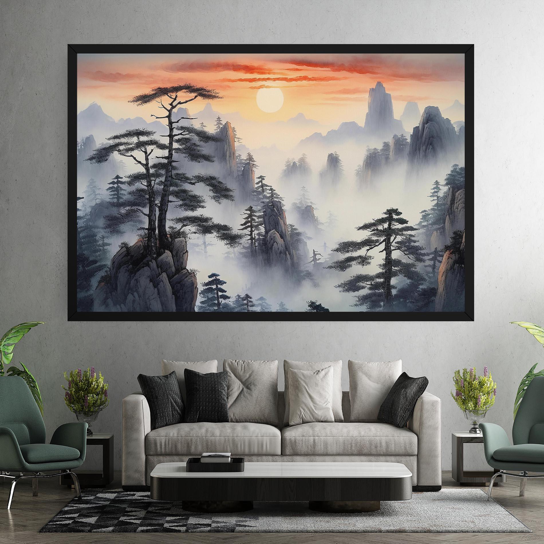 Картина на платно Fog Trees mockup 7