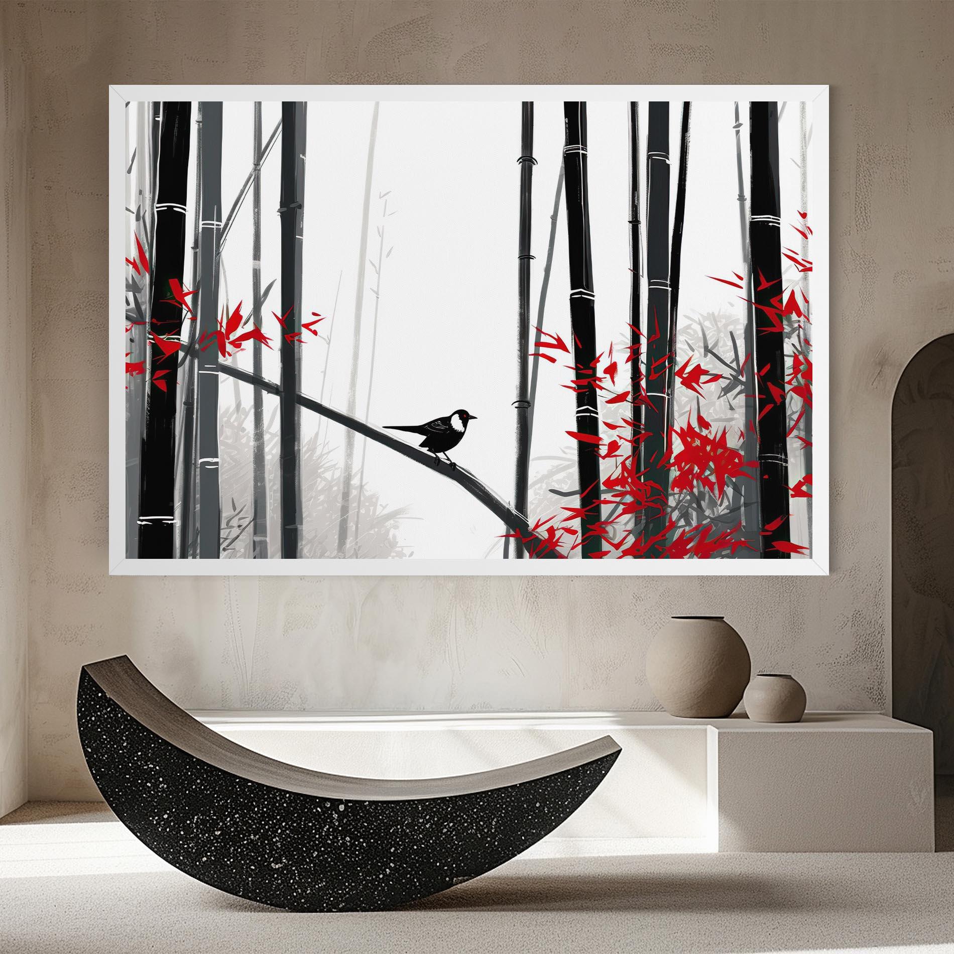 Картина на платно Chinese Red Leafs mockup 8