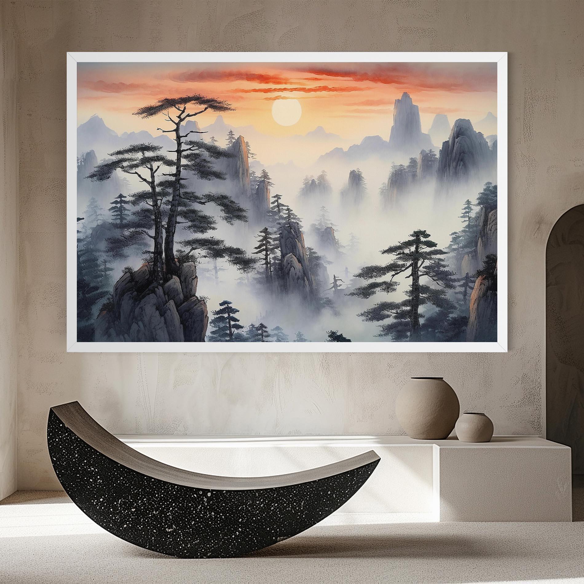 Картина на платно Fog Trees mockup 8